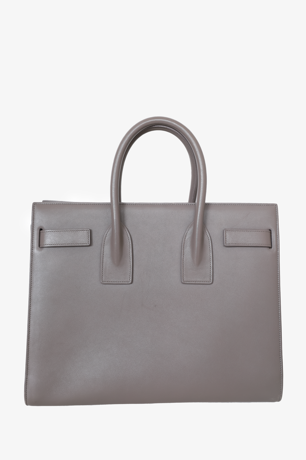 Saint Laurent Grey Leather Small Sac de Jour Top Handle with Strap