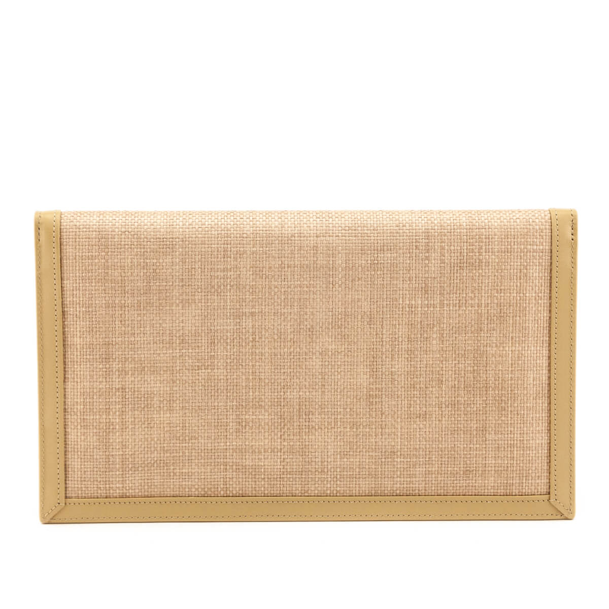 Saint Laurent Natural Hay Blush Raffia Uptown Pouch