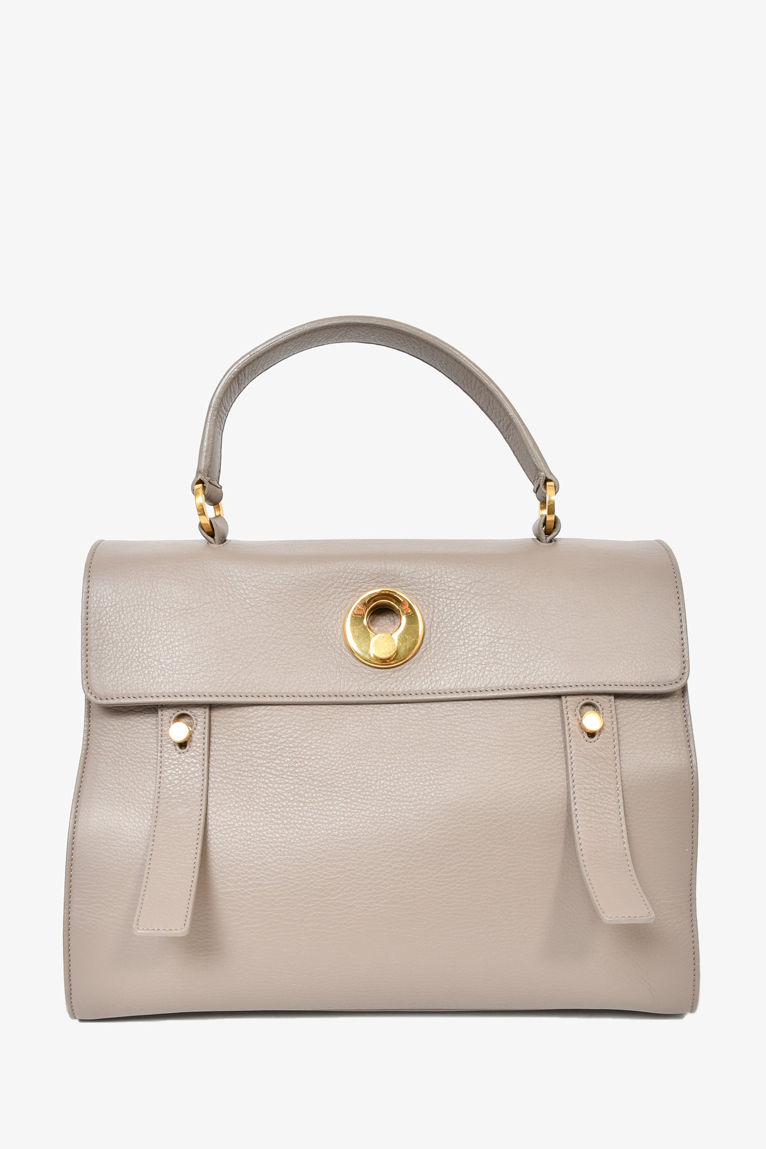 Saint Laurent Taupe Leather 'Muse Two' 2 Way Bag with Shoulder Strap
