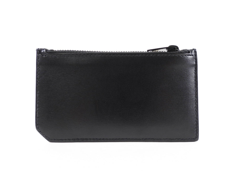 Saint Laurent Fragments 5 Smooth Black Leather  Holder
