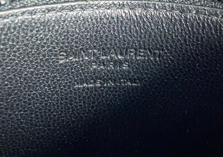 Saint Laurent Fragments 5 Smooth Black Leather  Holder