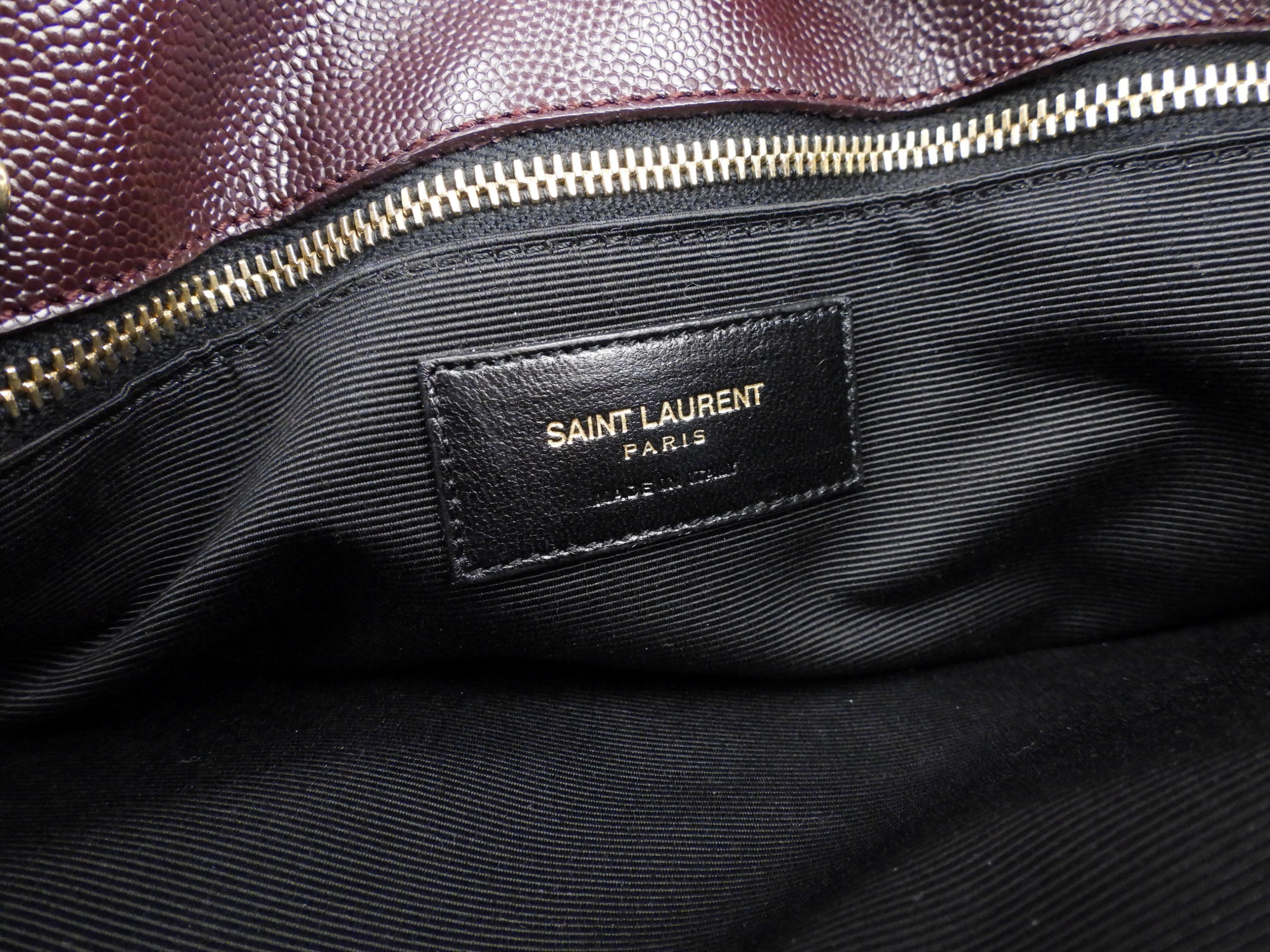 Saint Laurent Dark Purple Chevron Medium Shopping Cassandra Tote