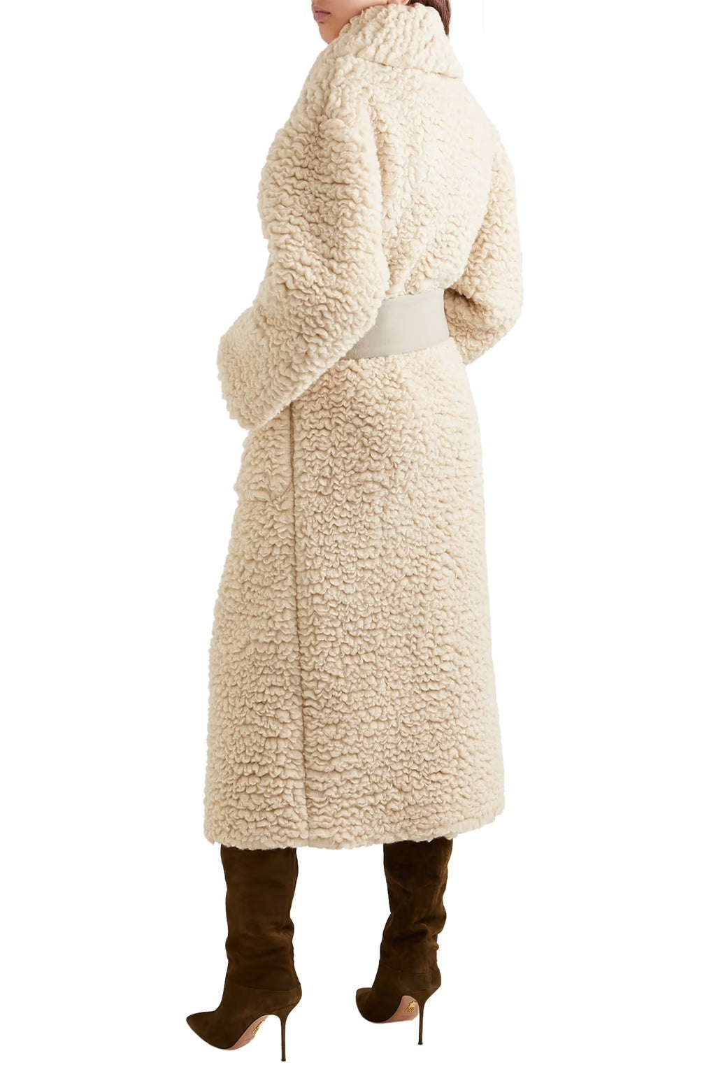 SALVATORE FERRAGAMO RUNWAY TEDDY CASHMERE SILK COAT