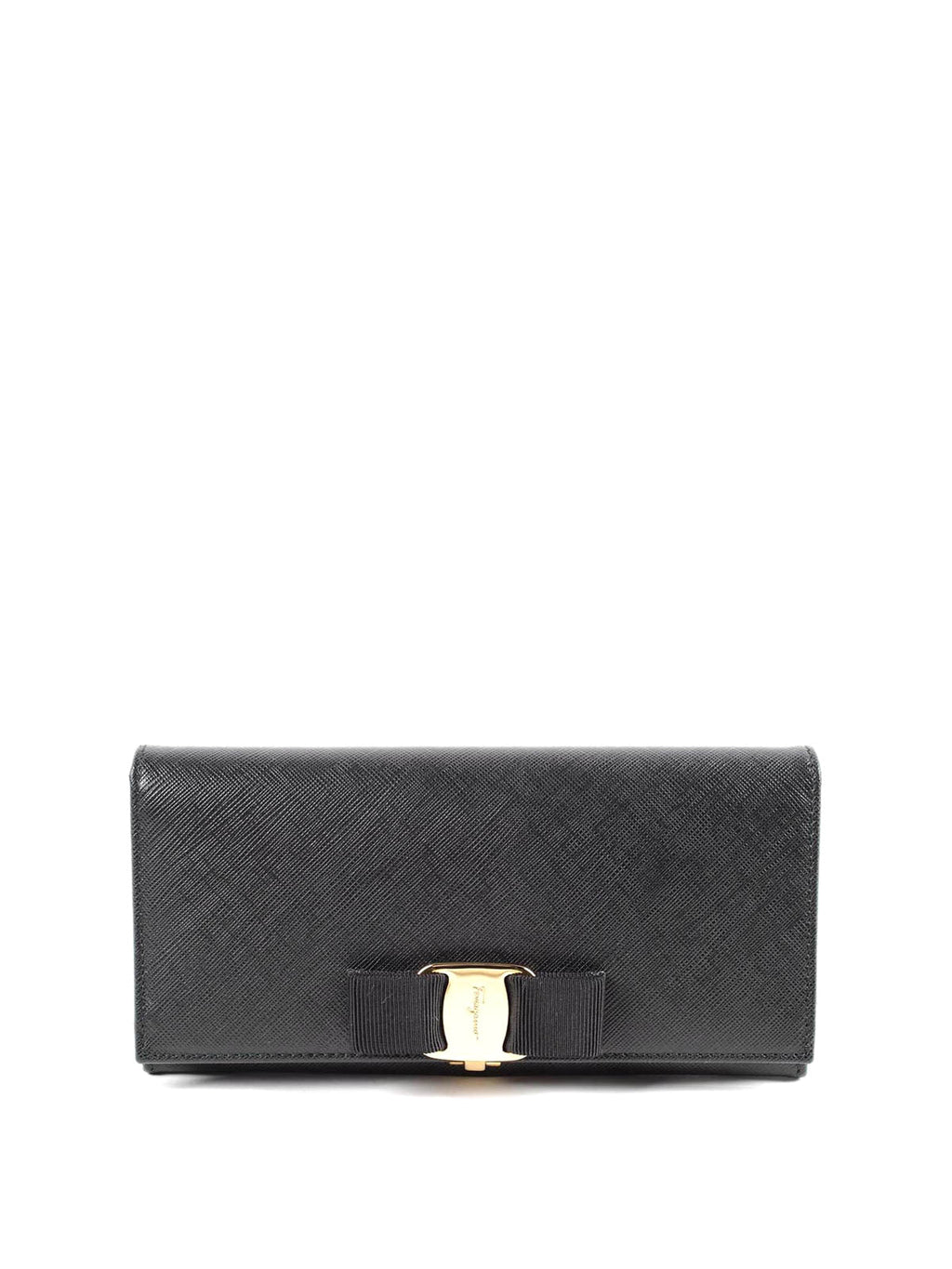 SALVATORE FERRAGAMO VARA BOW SAFFIANO LEATHER CONTINENTAL WALLET
