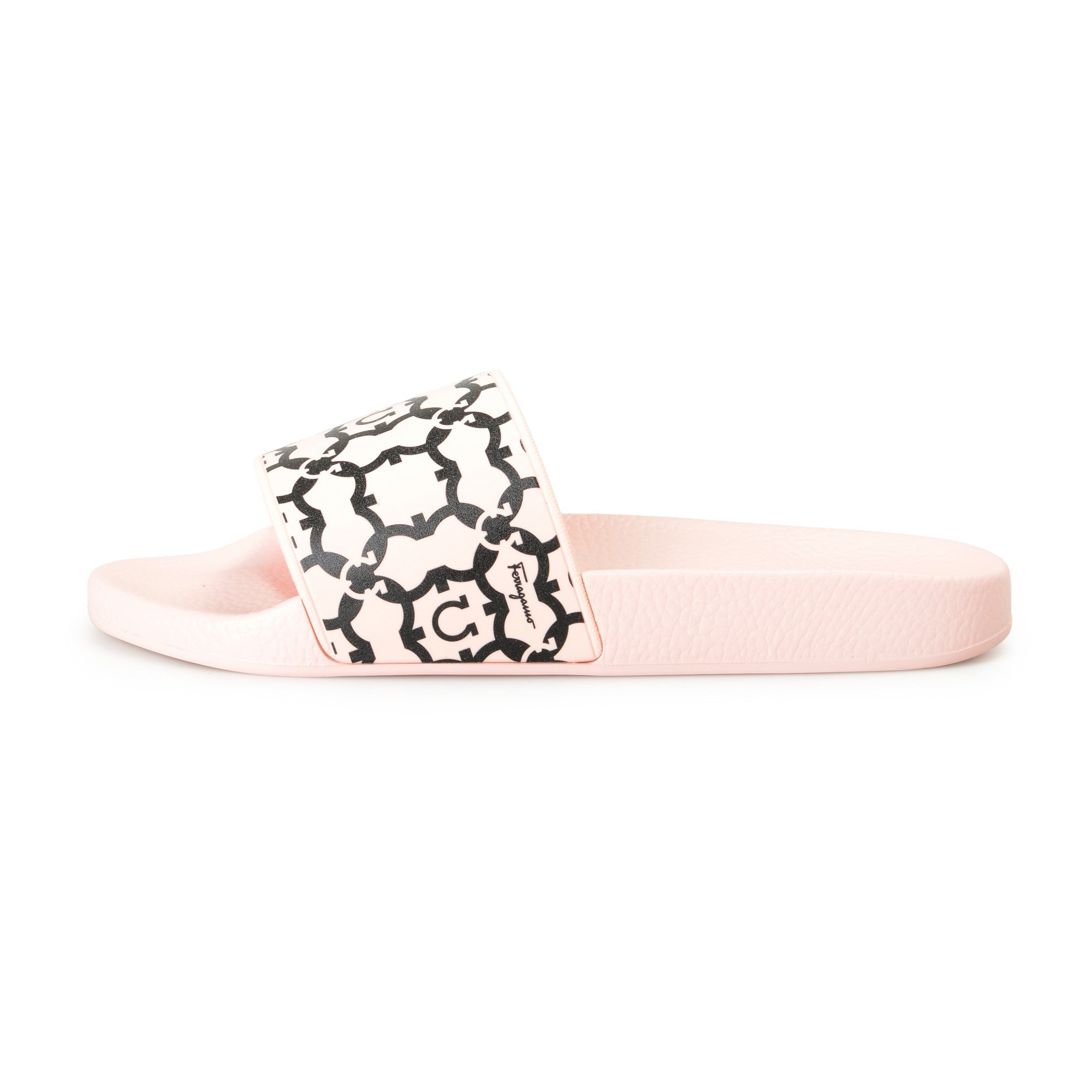 SALVATORE FERRAGAMO GROOVY PINK SLIDE SANDALS