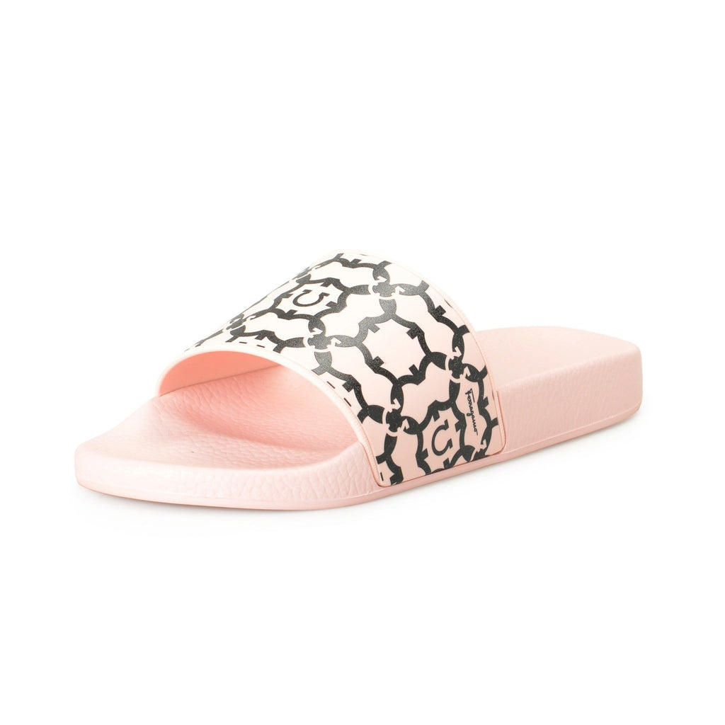 SALVATORE FERRAGAMO GROOVY PINK SLIDE SANDALS