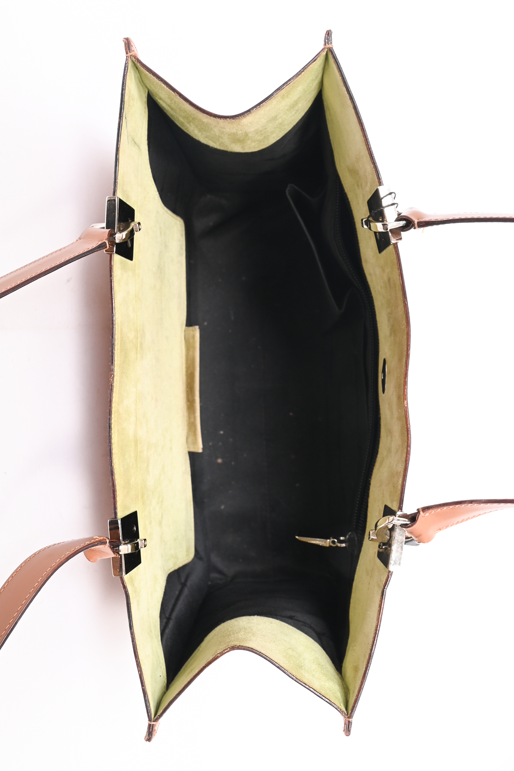 Salvatore Ferragamo Brown Leather Tote With Suede Interior
