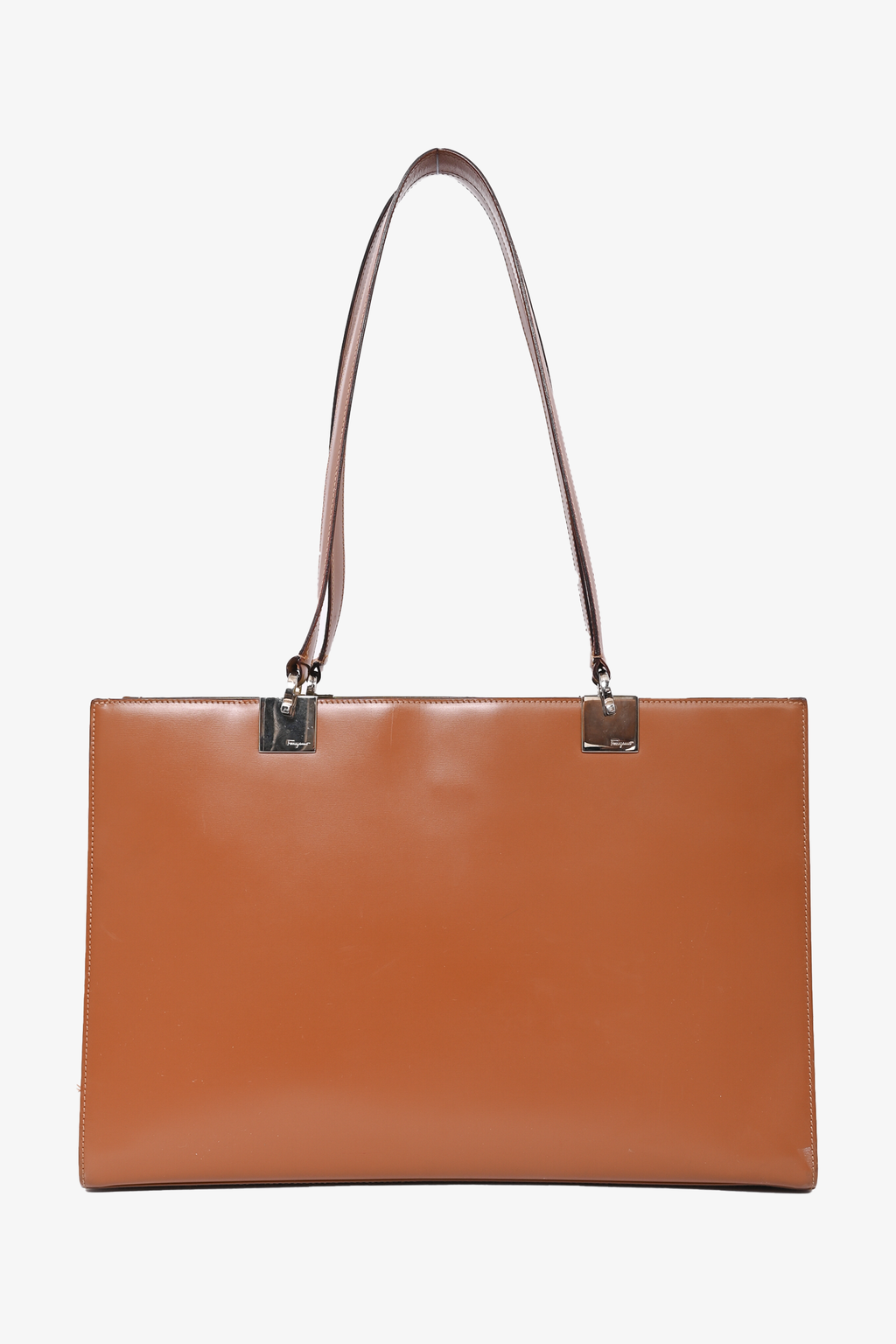 Salvatore Ferragamo Brown Leather Tote With Suede Interior