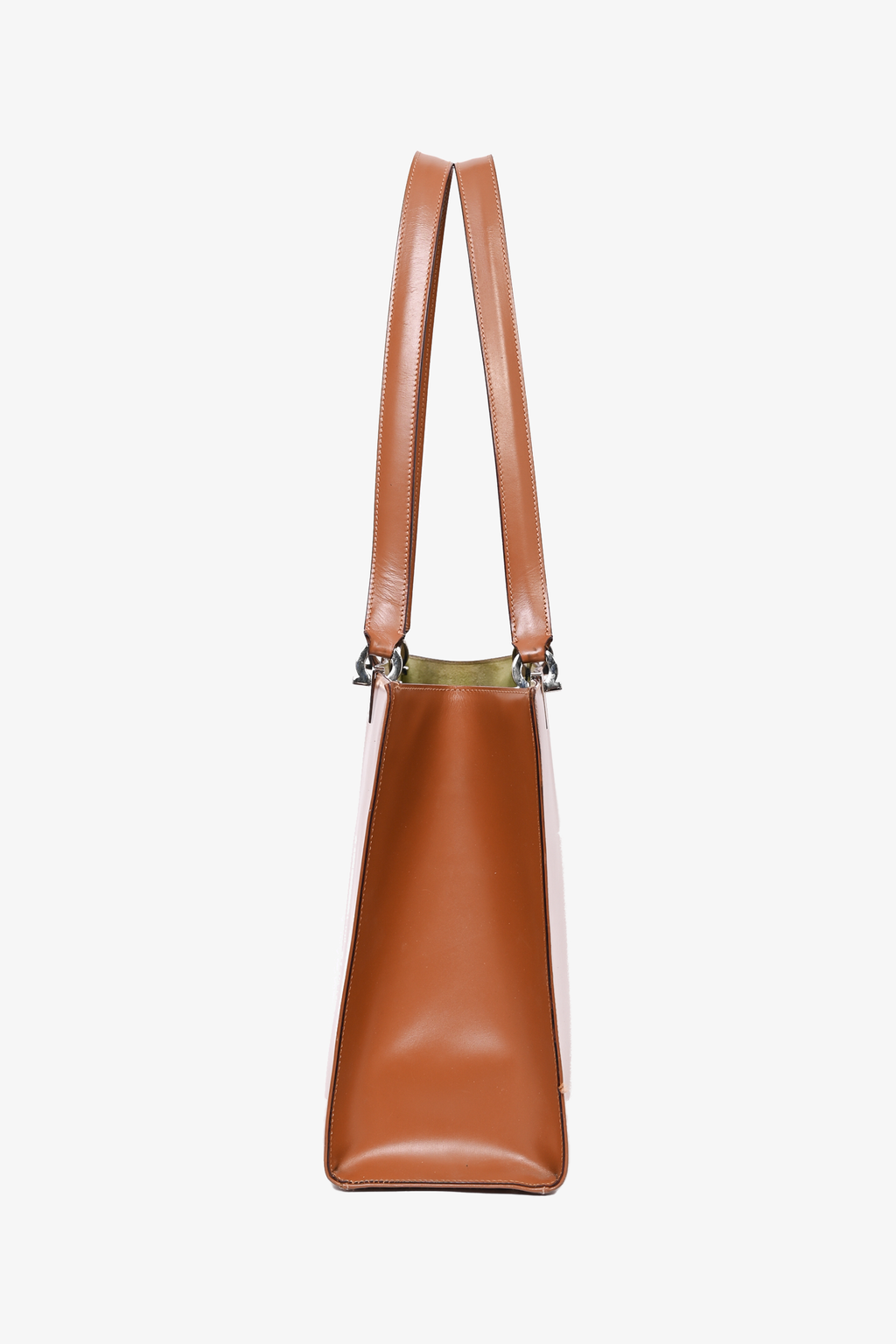Salvatore Ferragamo Brown Leather Tote With Suede Interior