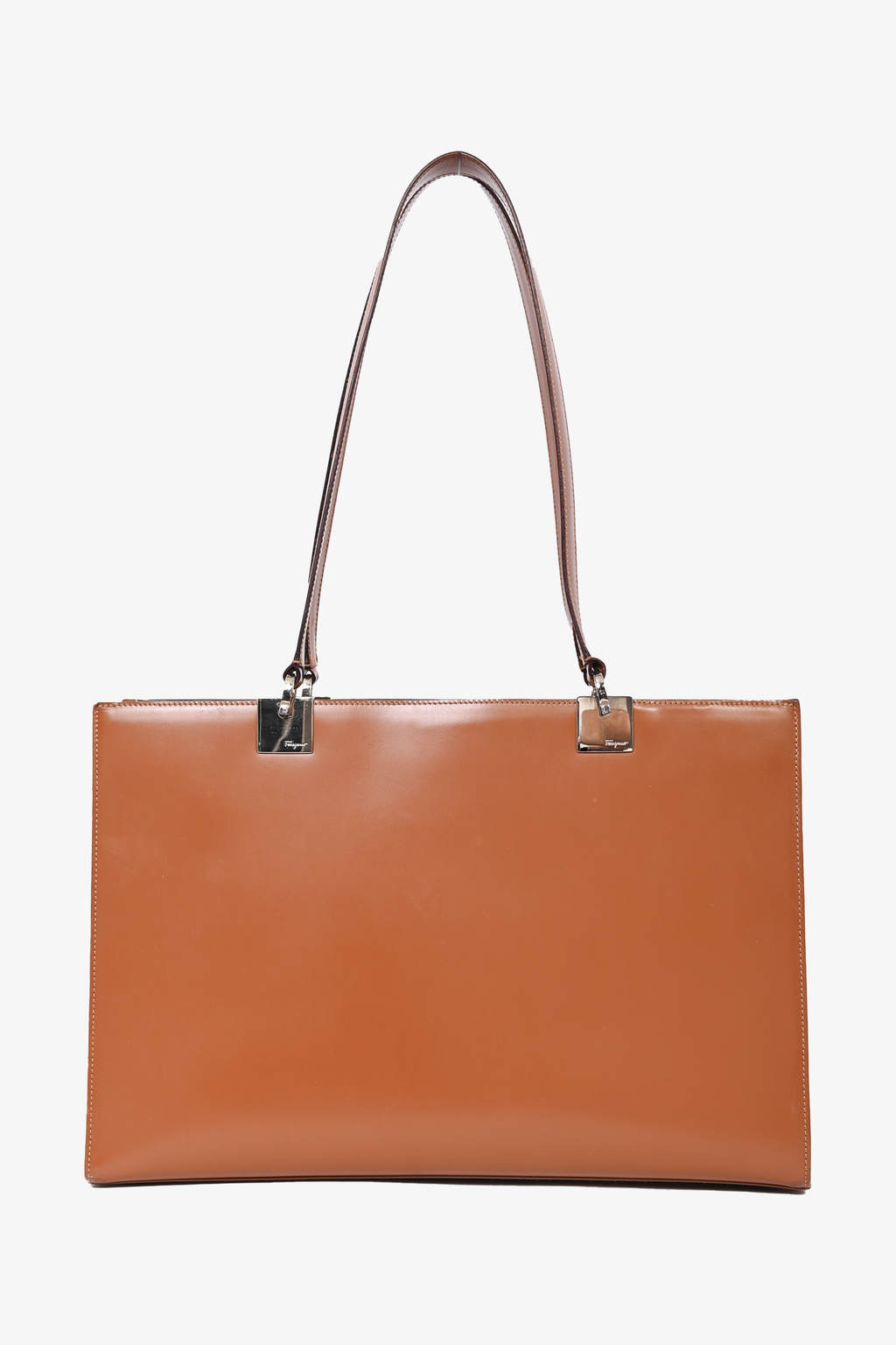 Salvatore Ferragamo Brown Leather Tote With Suede Interior