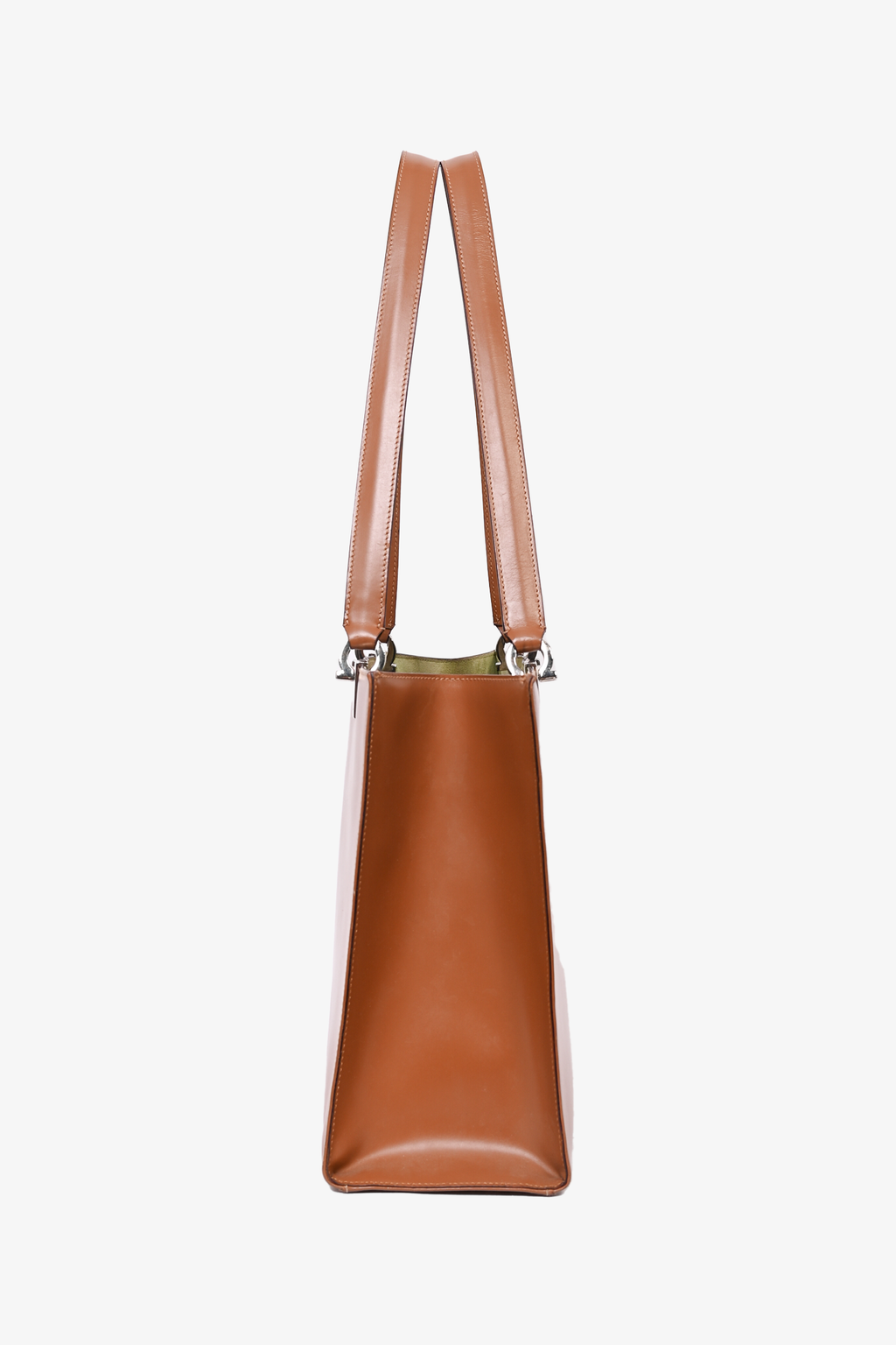 Salvatore Ferragamo Brown Leather Tote With Suede Interior