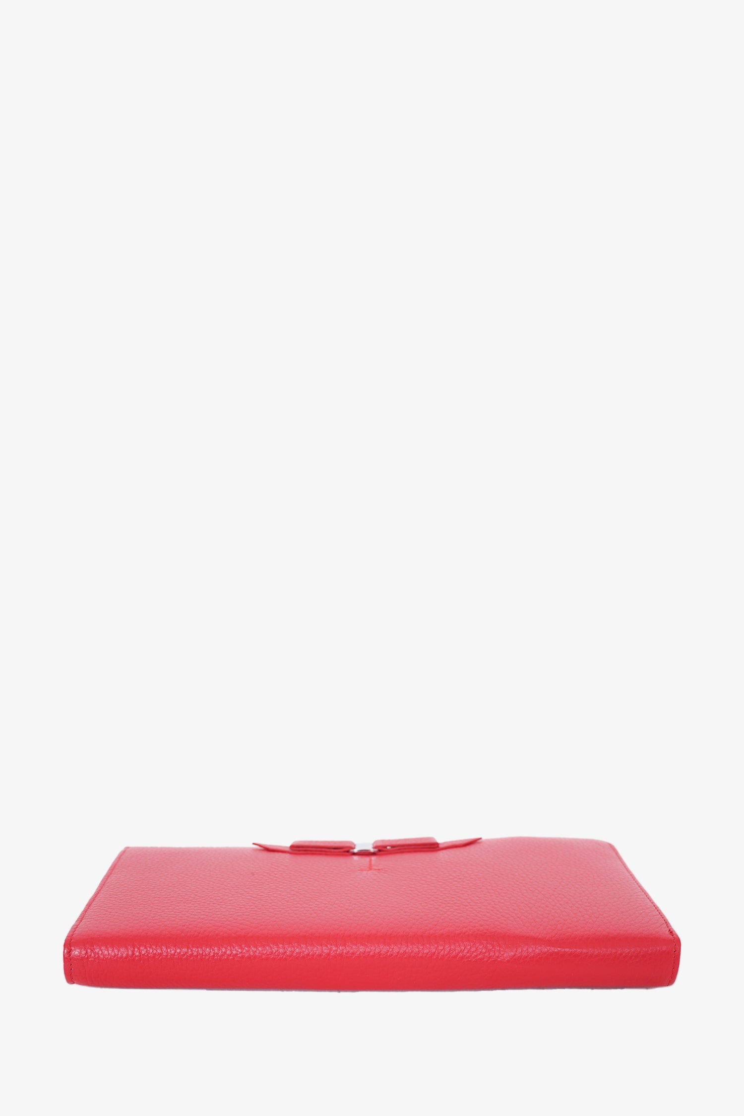 Salvatore Ferragamo Red Leather Vara Bow Pouch
