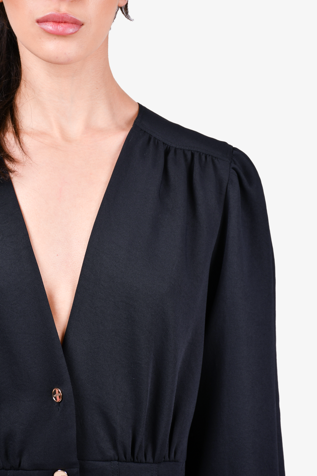 Sandro Black Button Down Dress Size 42