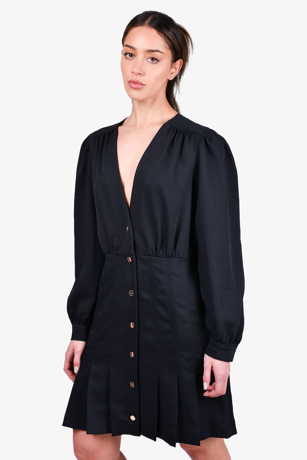 Sandro Black Button Down Dress Size 42