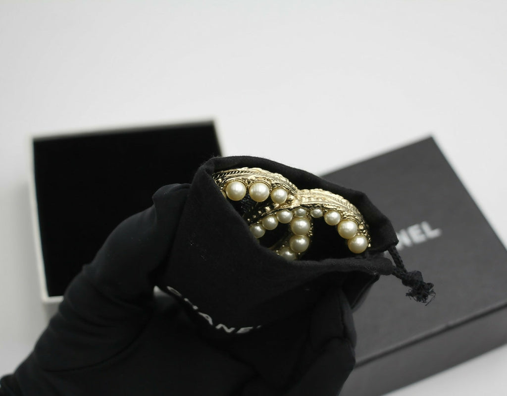 Chanel A13C Enamel Yellow Glitter CC Brooch