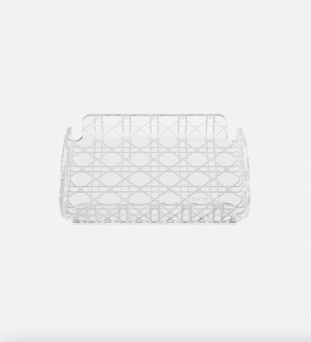 Christian Dior Clear Perspex, White Cannage Mini Tray RRP £190