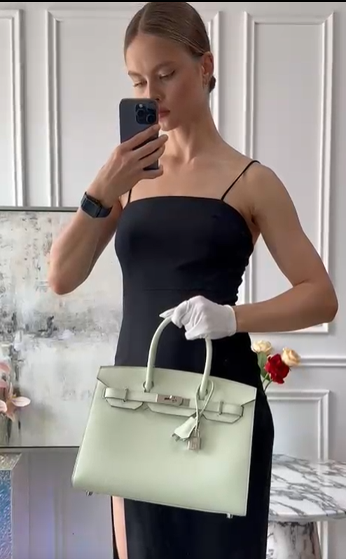 Hermes Birkin Sellier 30 Bag In Vert Fizz Epsom Leather With Palladium Hardware from 2023