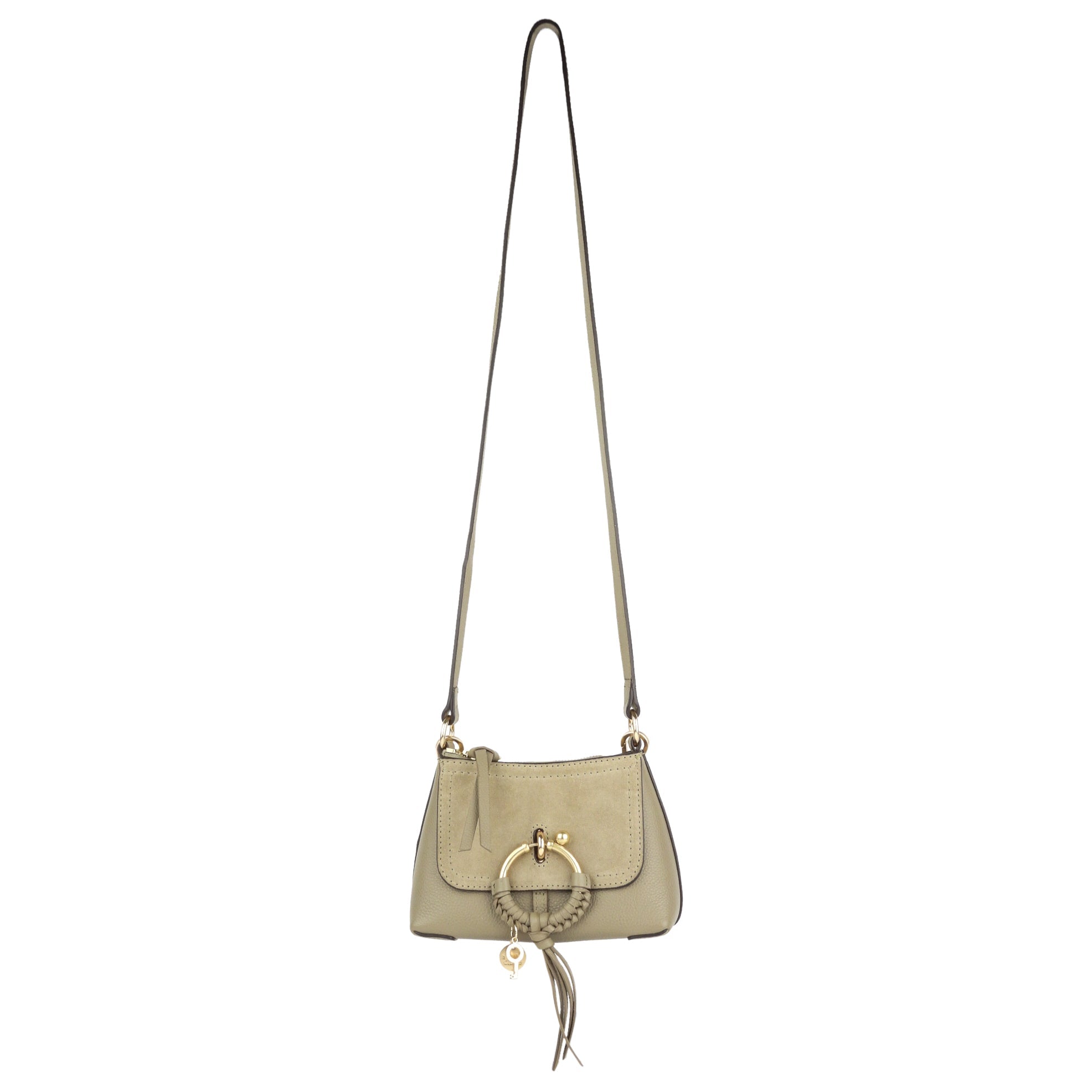 See by Chloe Khaki Grey Mixed Leather Mini Joan Two Way Shoulder Bag