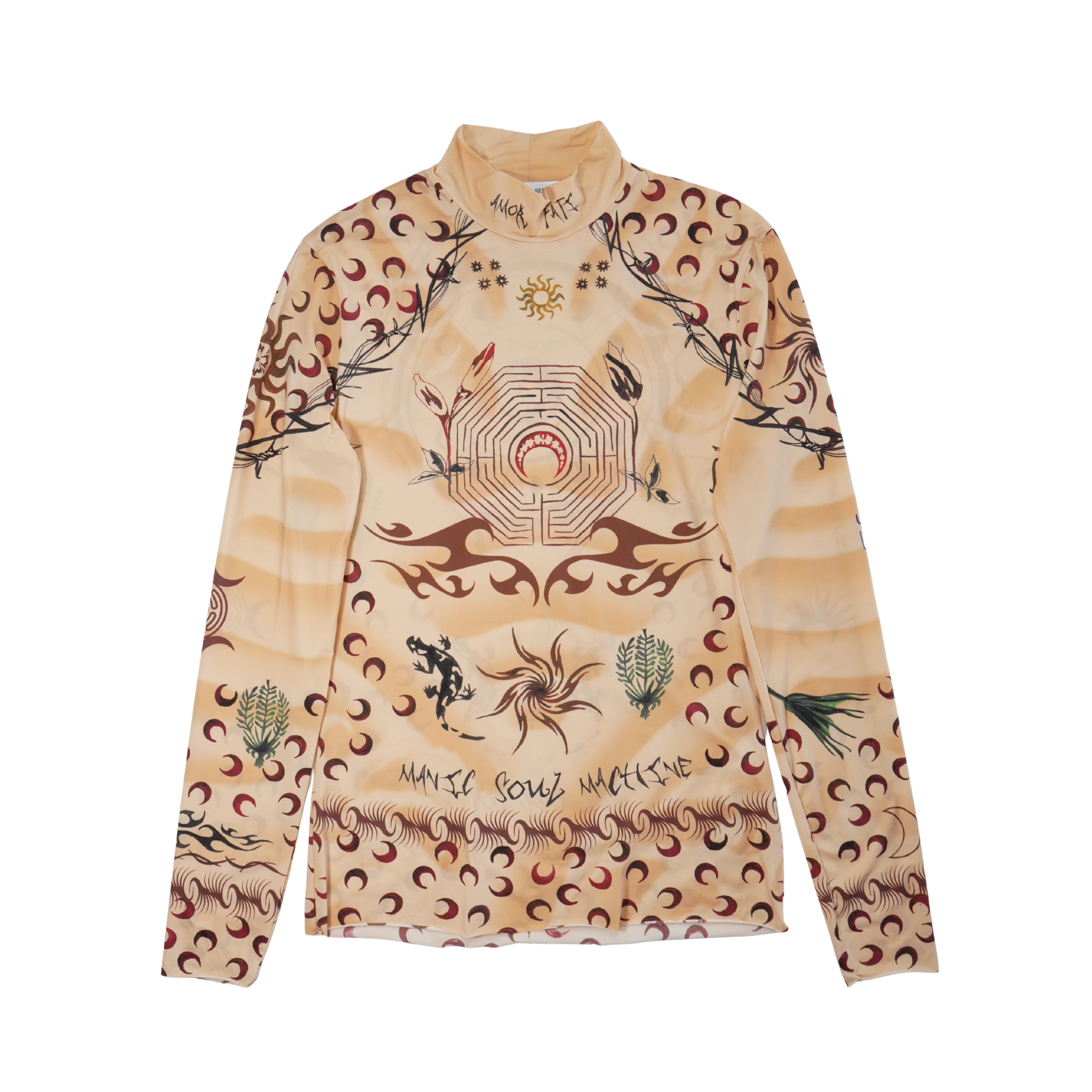 Marine Serre 'Punk Shaded Second Skin Tattoo' Top - Men's M
