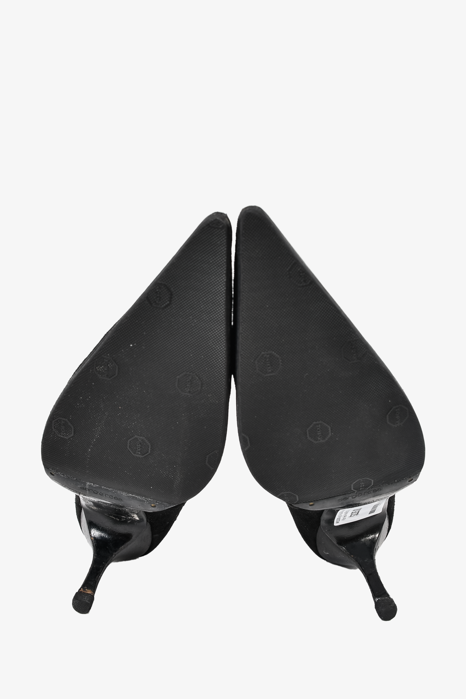 Sergio Rossi Black Suede Kitten Heel Ankle Boot Size 41
