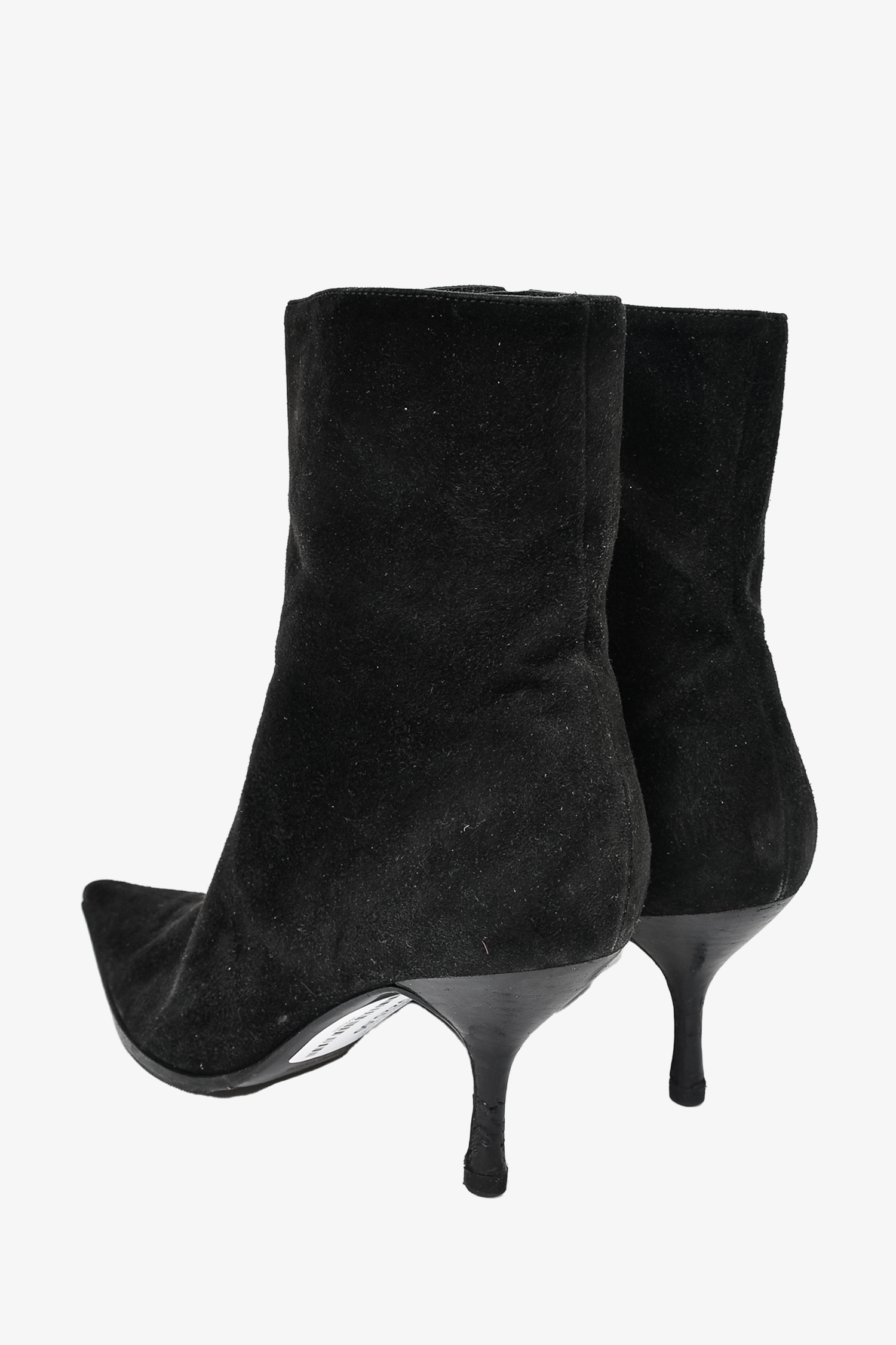 Sergio Rossi Black Suede Kitten Heel Ankle Boot Size 41