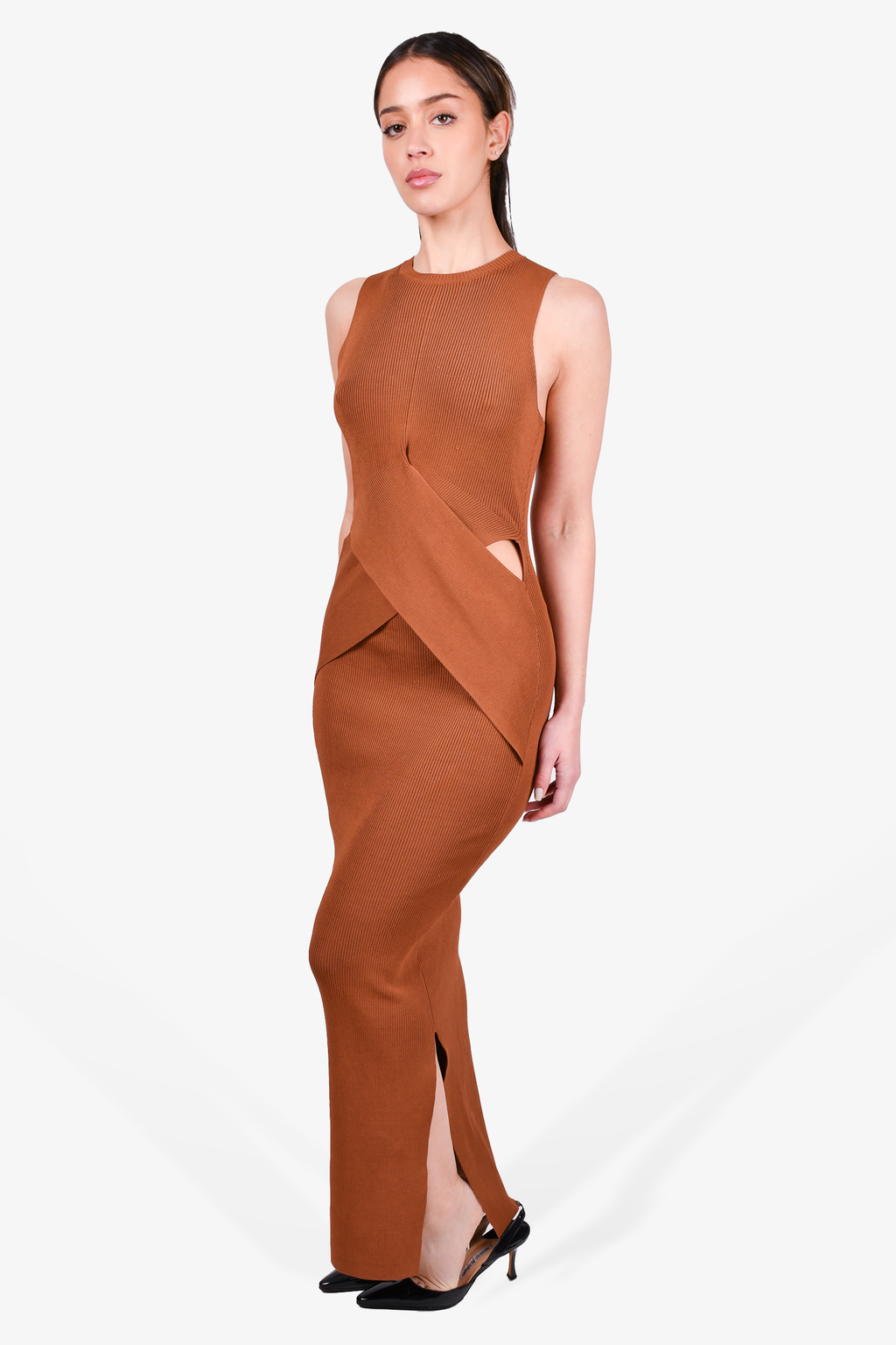Sir. Brown Knit Sleeveless Dress Size 2