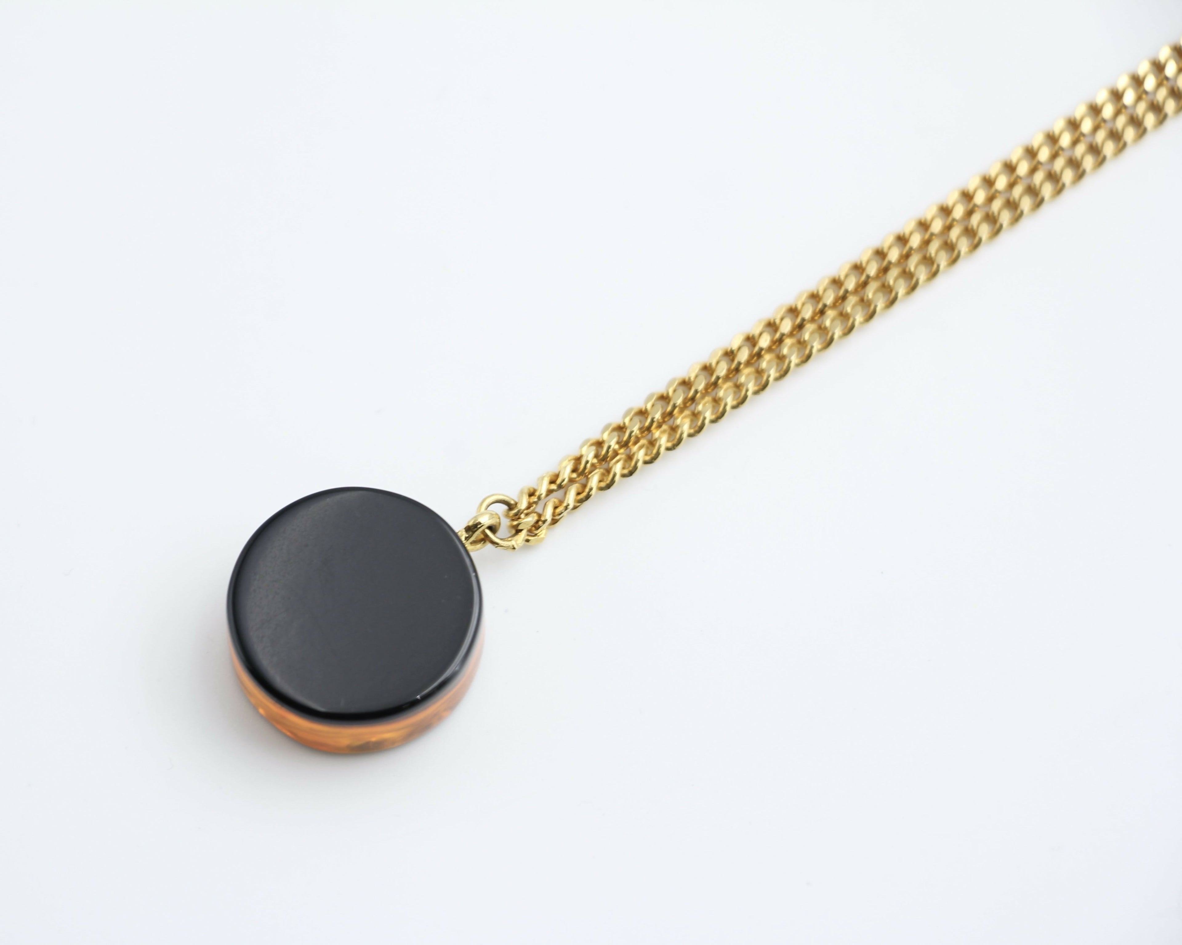 Chanel Vintage 98A Acrylic Dark Brown Camellia Necklace