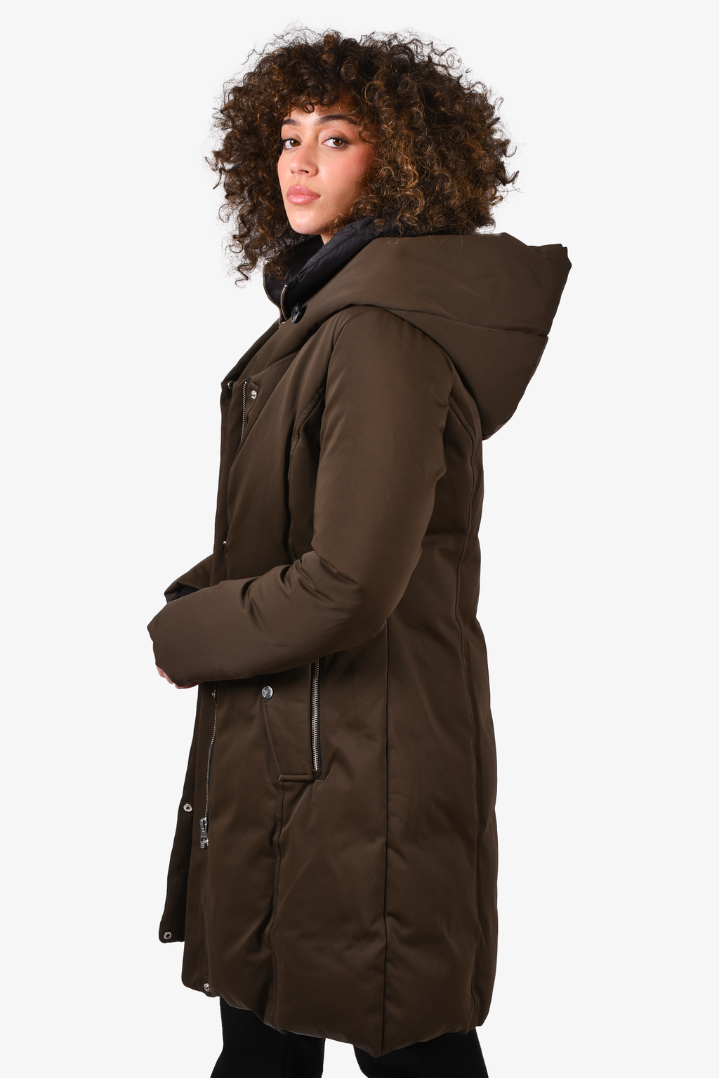 Soia & Kyo Dark Green Double Zip Down Jacket Size M
