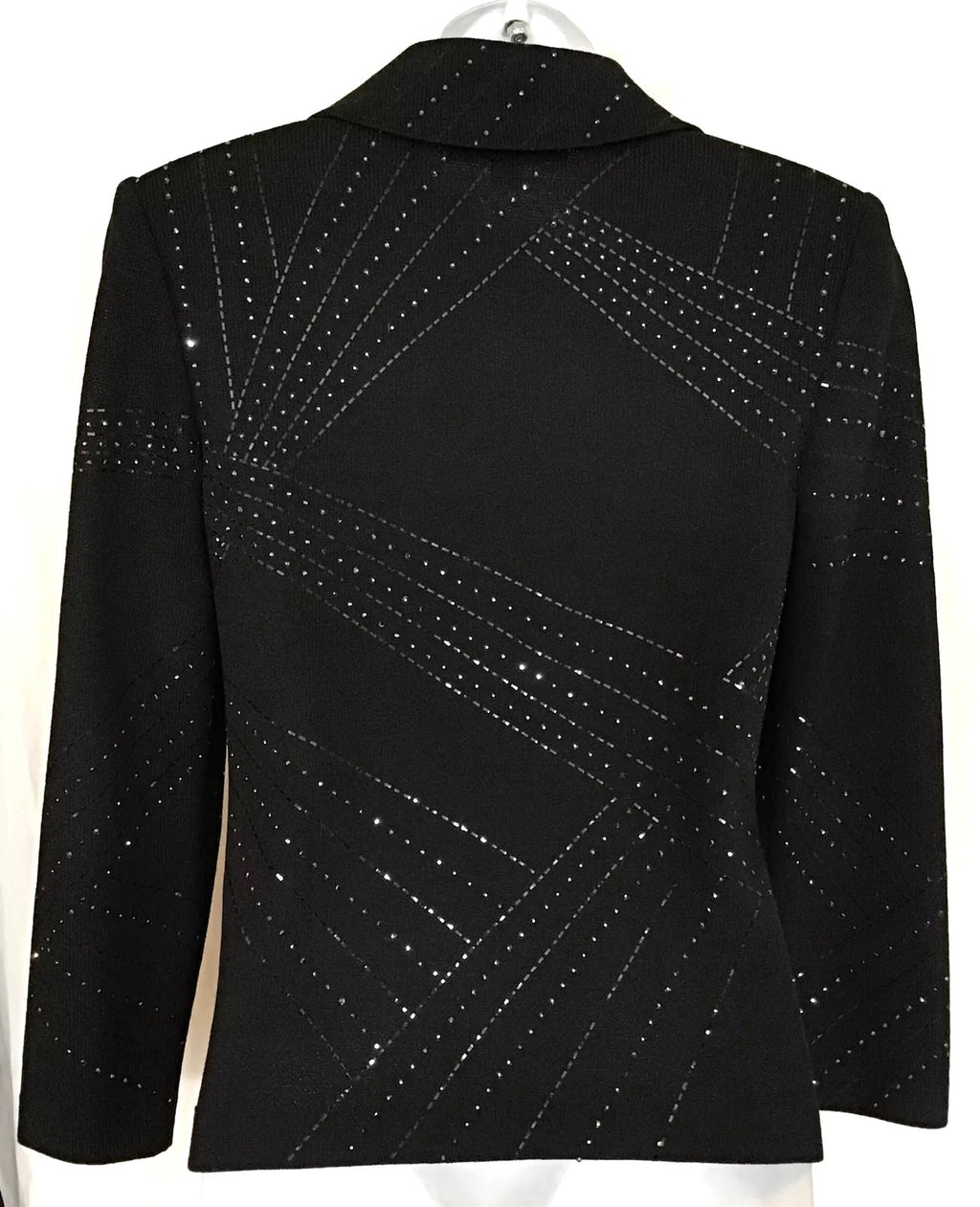 ST JOHN SEQUIN KNIT PAILLETTES CRYSTAL BUTTONS JACKET