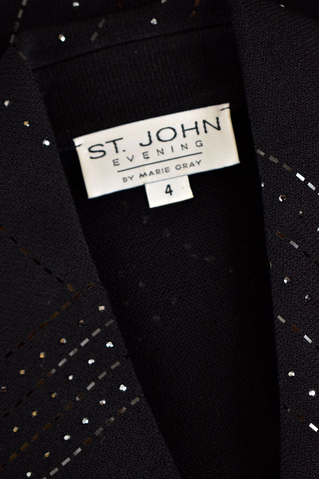 ST JOHN SEQUIN KNIT PAILLETTES CRYSTAL BUTTONS JACKET
