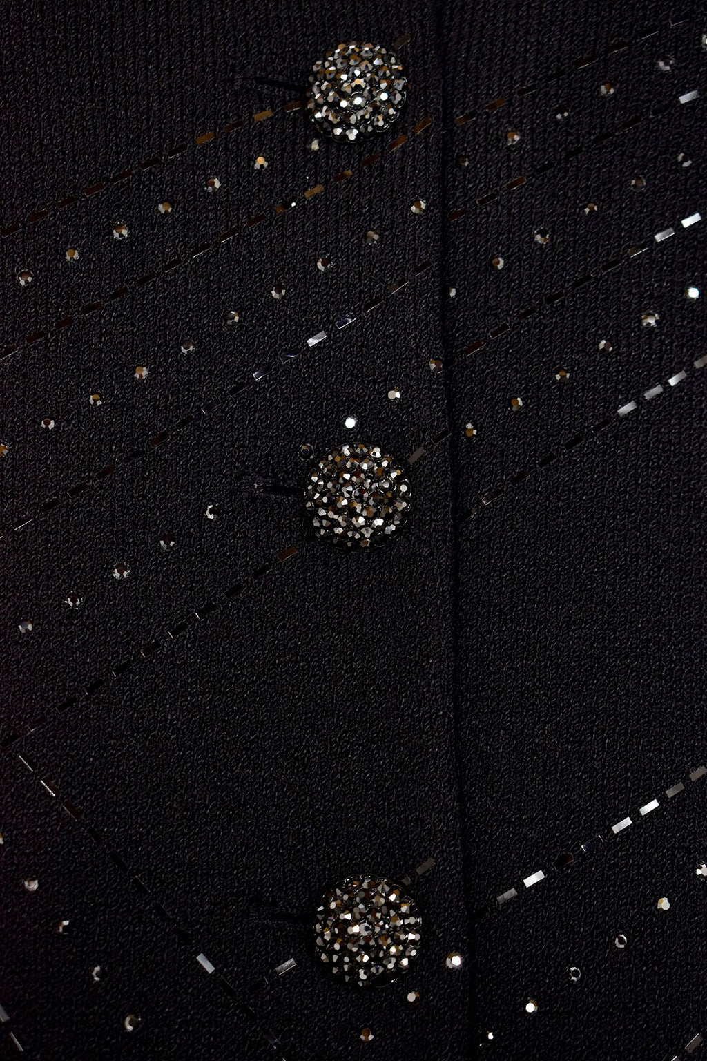 ST JOHN SEQUIN KNIT PAILLETTES CRYSTAL BUTTONS JACKET