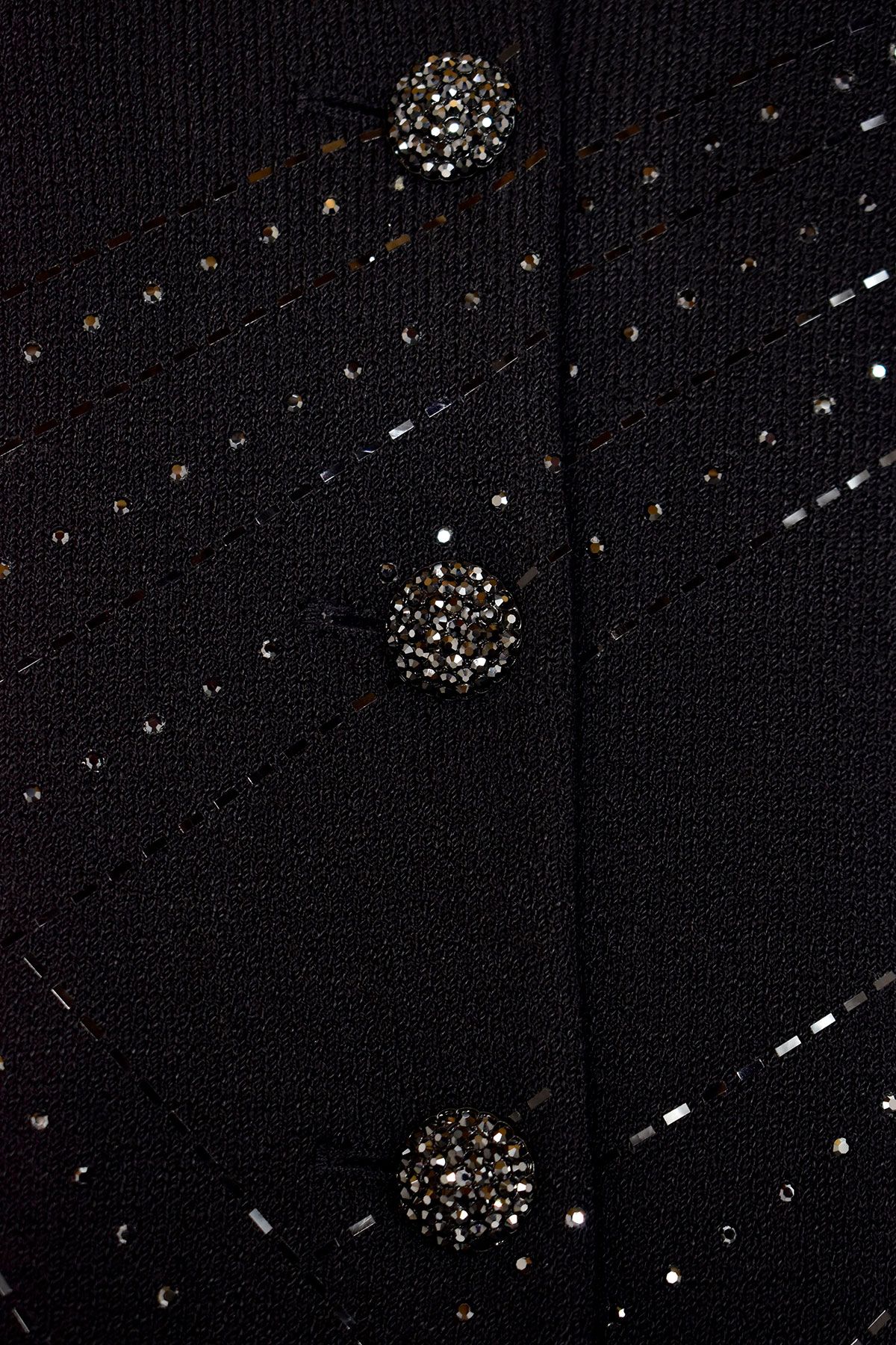 ST JOHN SEQUIN KNIT PAILLETTES CRYSTAL BUTTONS JACKET