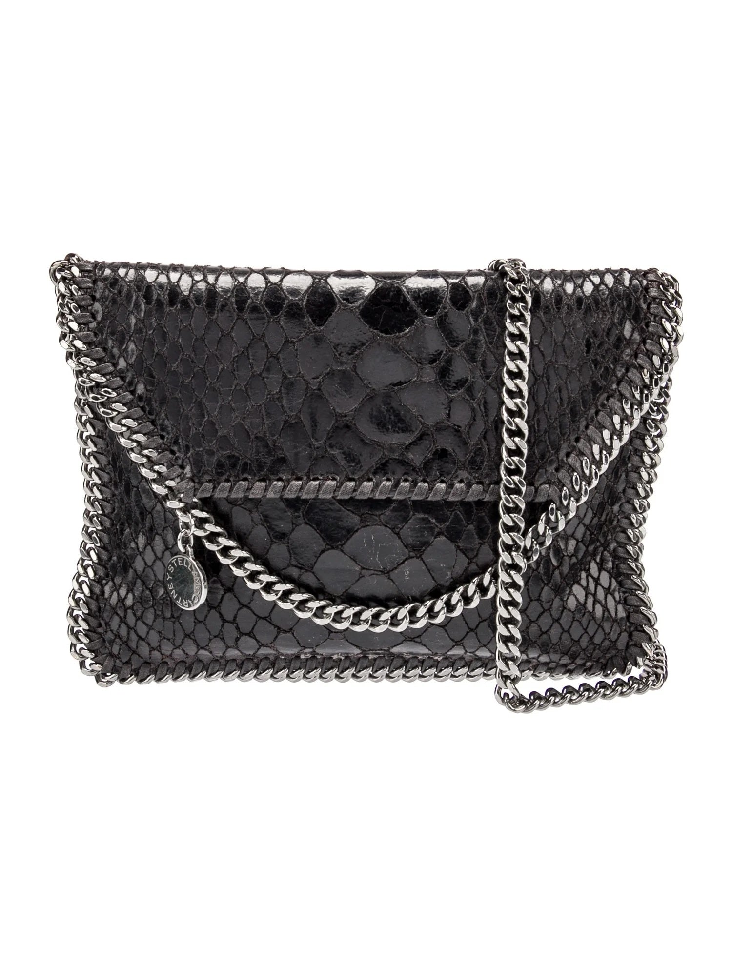 STELLA MCCARTNEY SMALL VEGAN SNAKESKIN FALABELLA CROSSBODY BAG