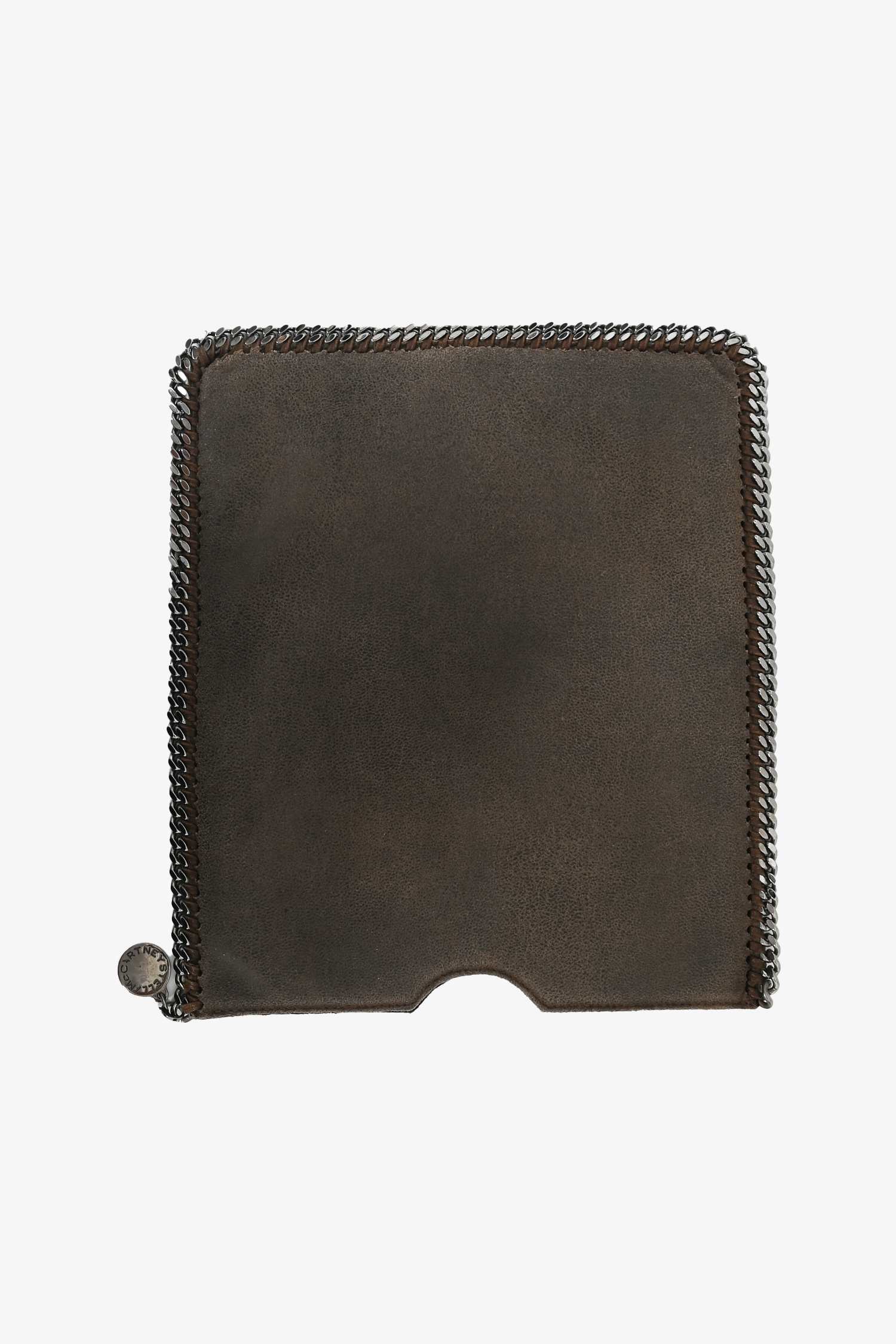 Stella McCartney Grey Suede Chain Trim Falabella Tablet Sleeve