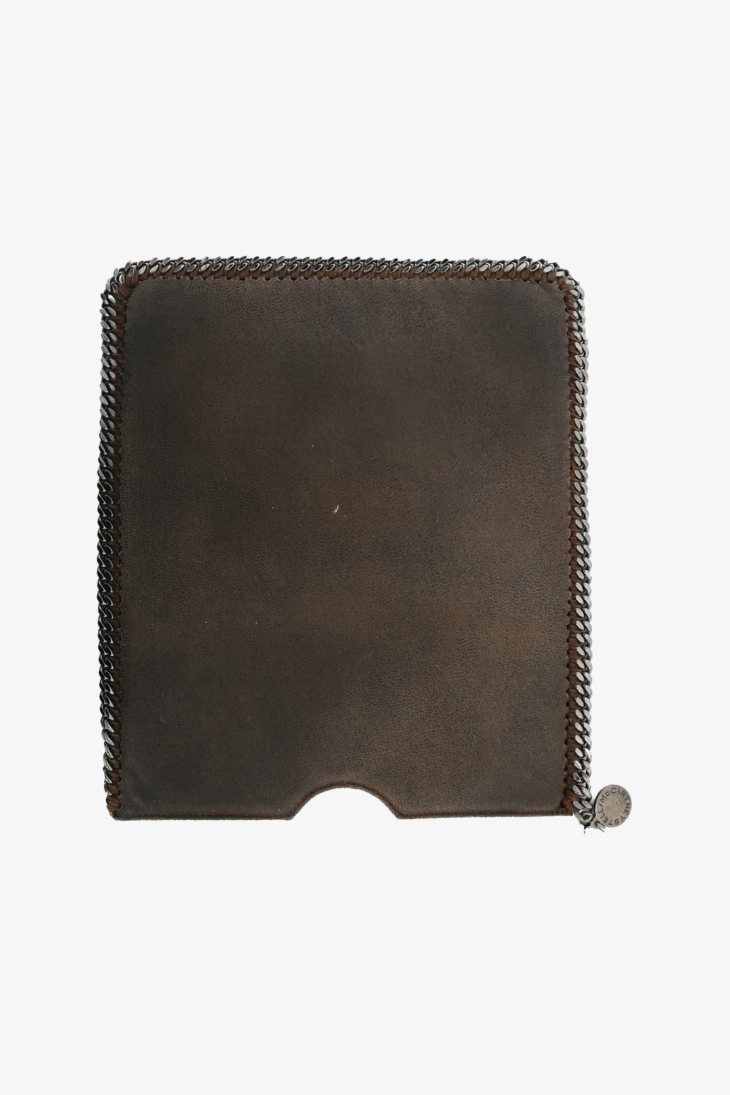 Stella McCartney Grey Suede Chain Trim Falabella Tablet Sleeve