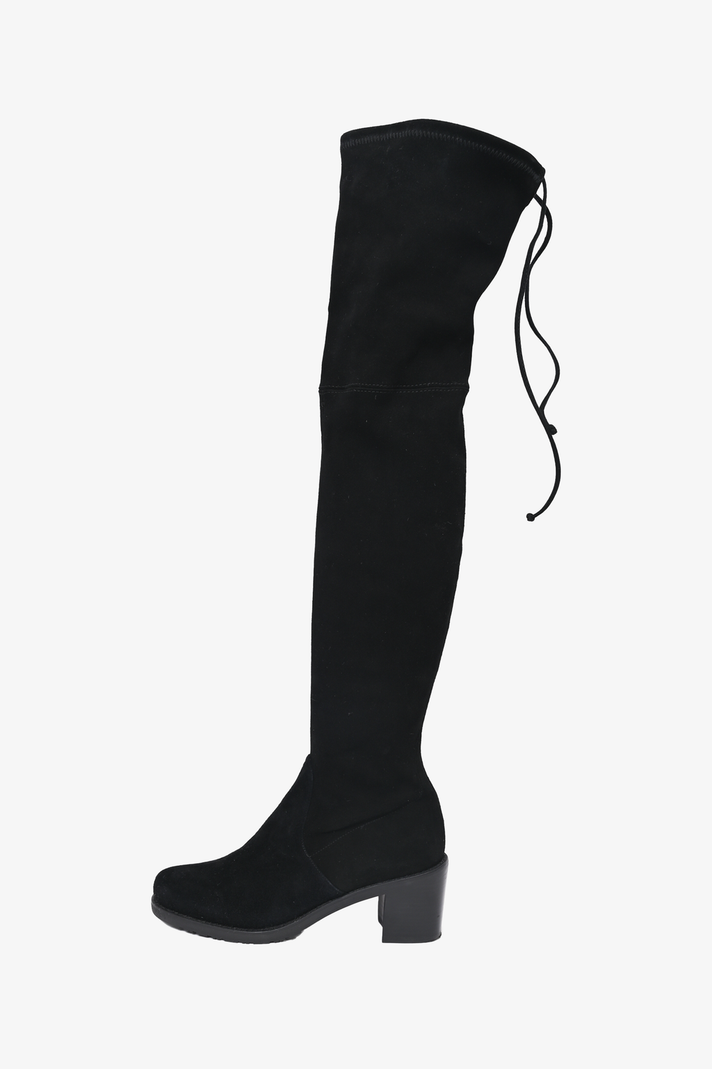 Stuart Weitzman Black Suede Knee High Block Heel Boots Size 7.5