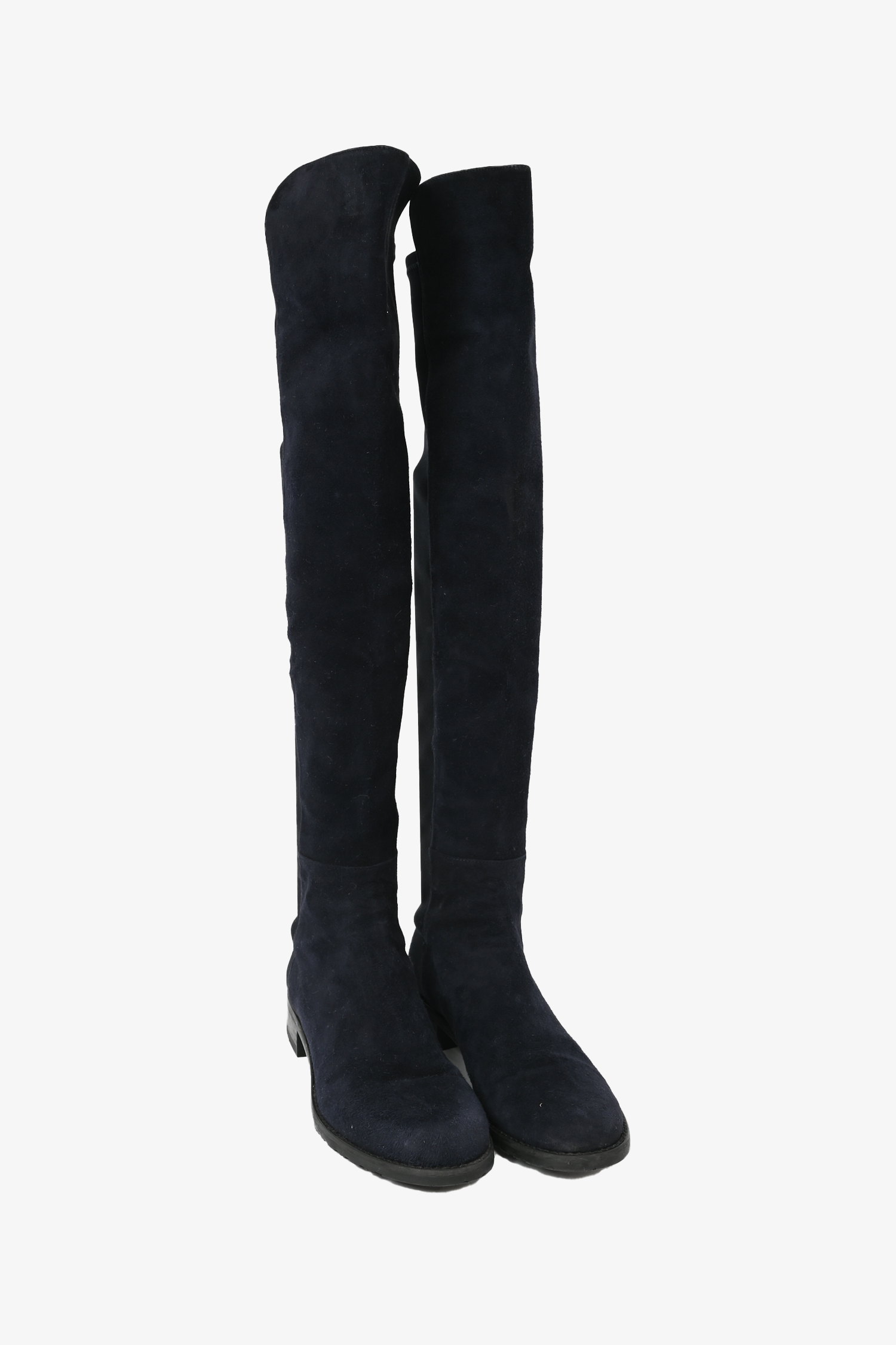 Stuart Weitzman Navy Blue Suede 50/50 Coast Knee High Flat Boot Size 6.5