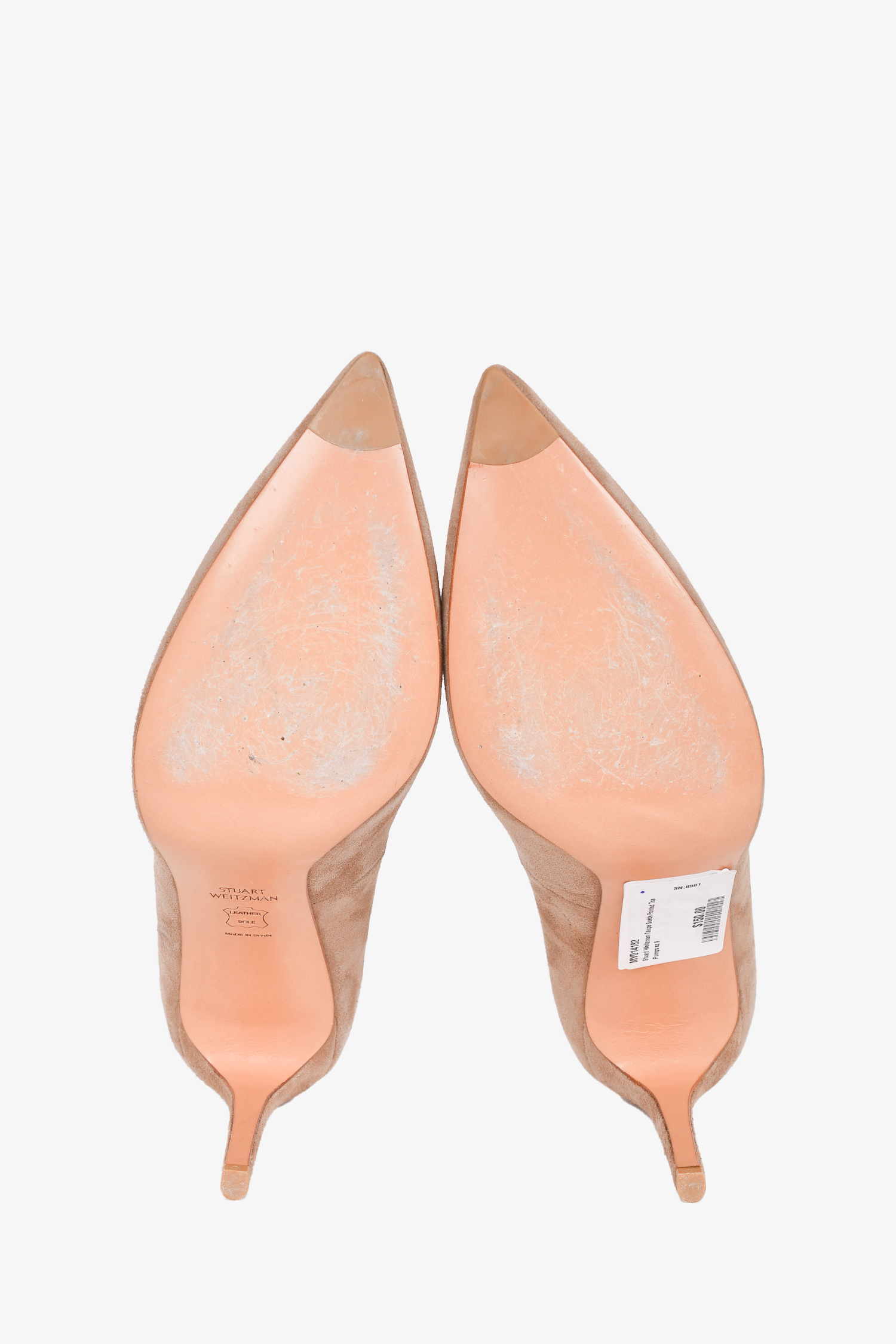 Stuart Weitzman Taupe Suede Pointed Toe Pumps Size 9