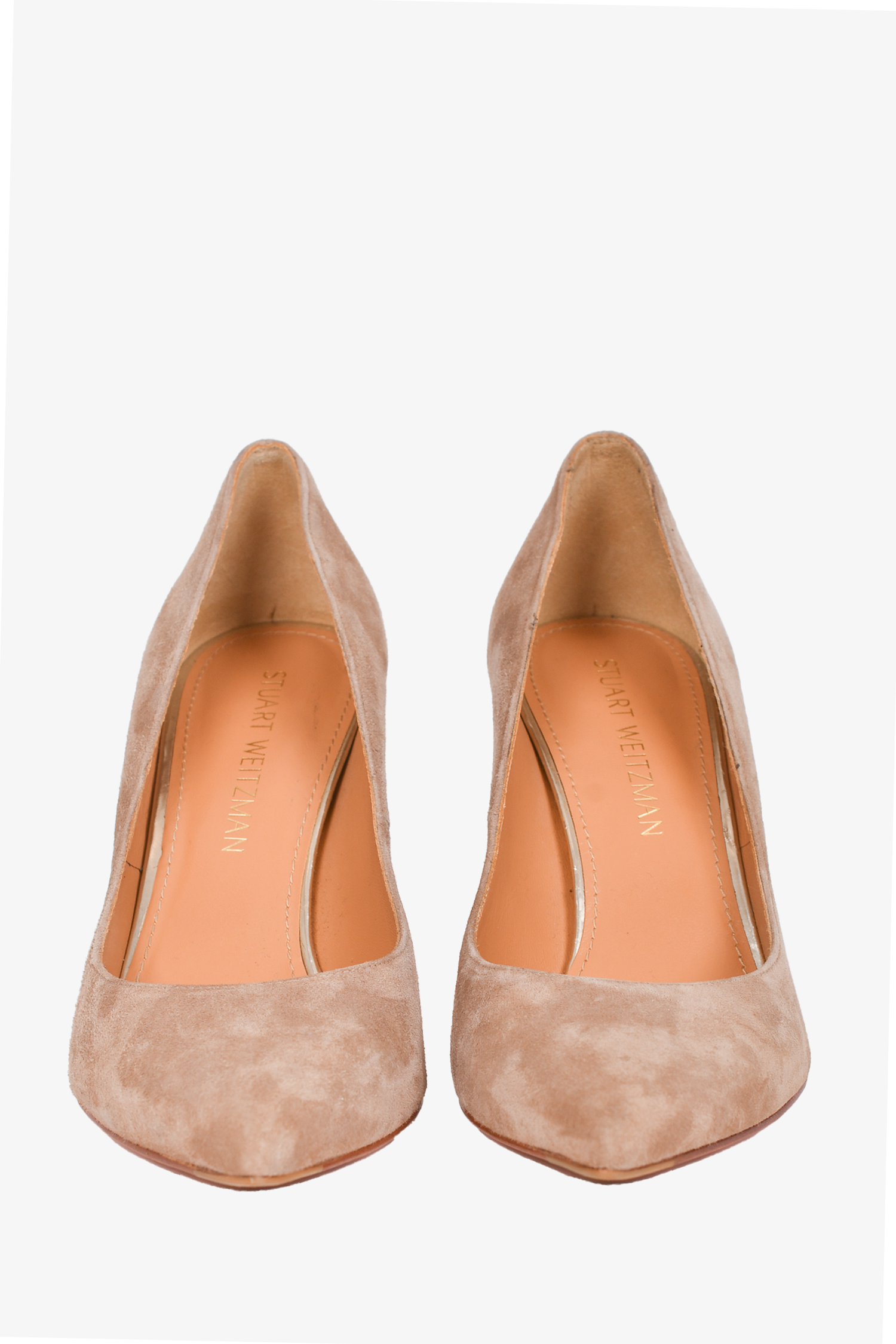 Stuart Weitzman Taupe Suede Pointed Toe Pumps Size 9