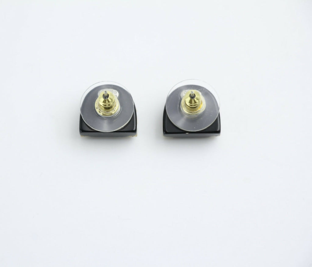 Chanel Vintage 00A Rhinestone Ring Shape Stud Earrings