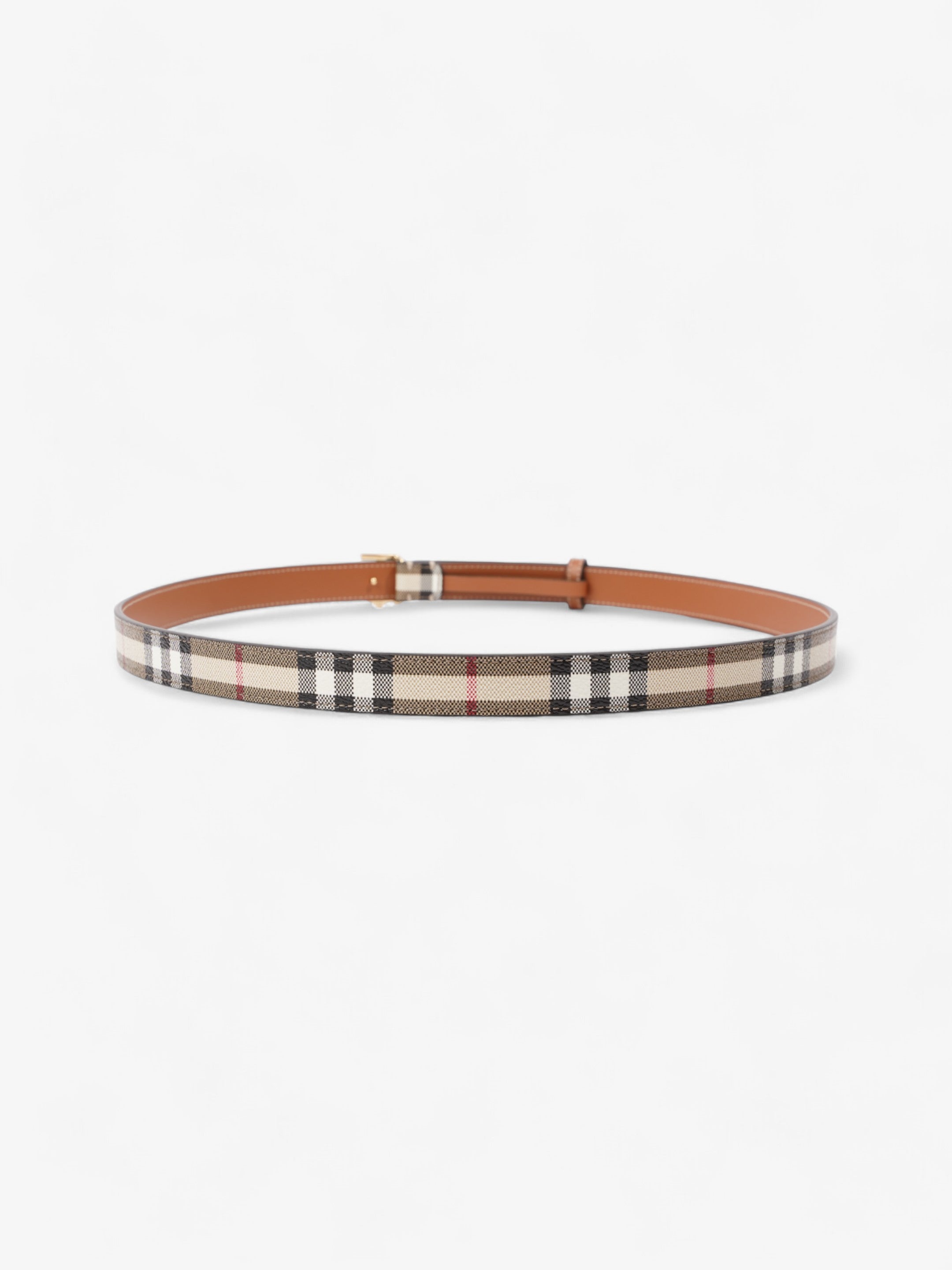 Burberry TB Belt Vintage Check / Light Gold Canvas Large - 117cm