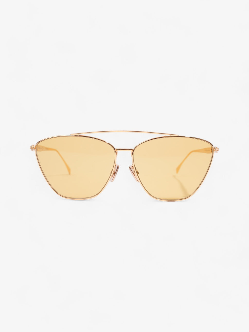 Fendi Baguette Aviator Sunglasses Gold / Yellow Acetate 145mm