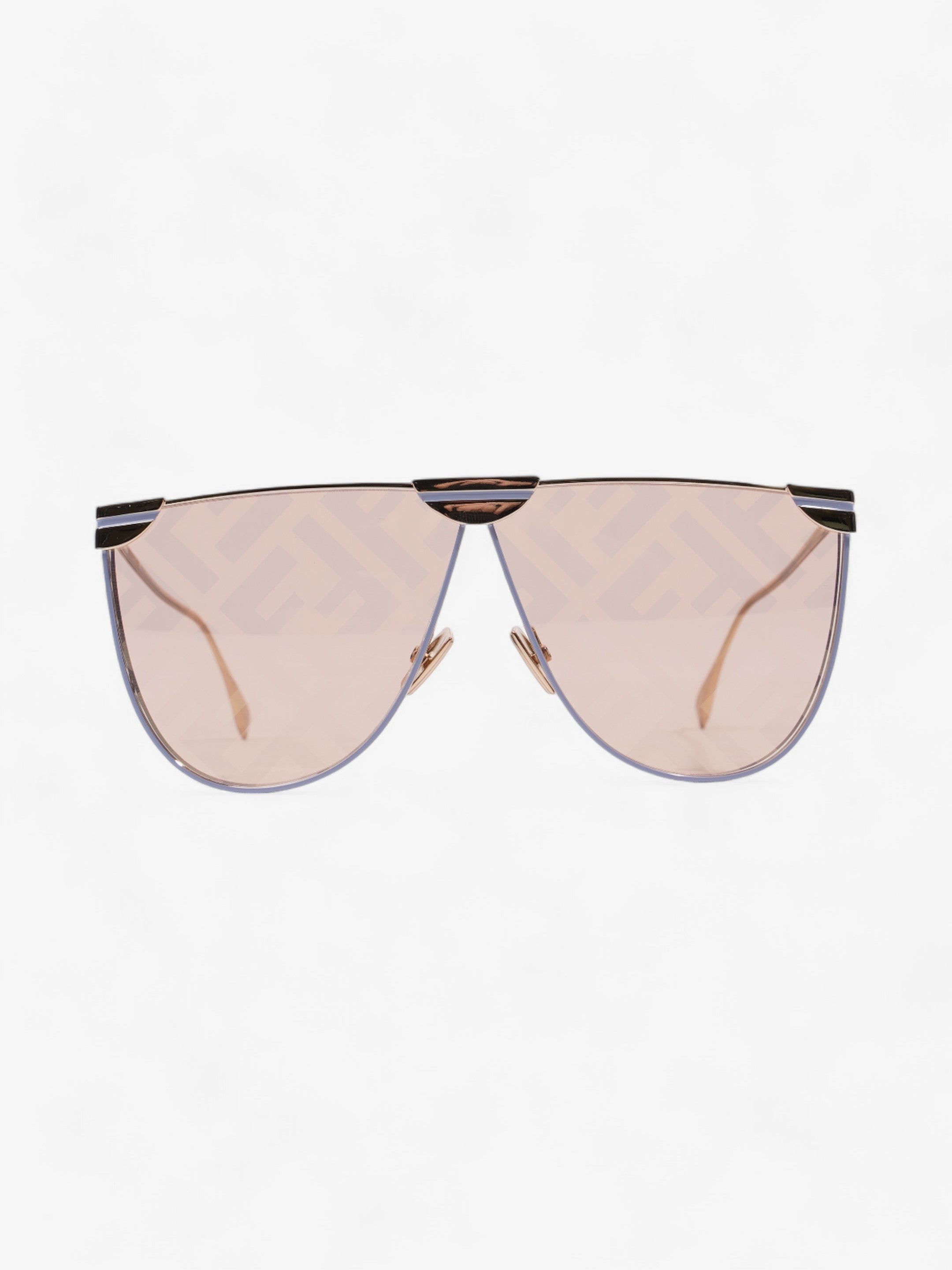 Fendi FF Fabulous 2.0 Shield Sunglasses Gold / Lavender Acetate 145mm