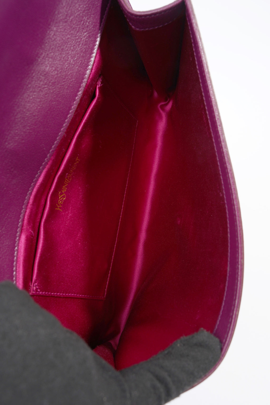 Saint Laurent Flap Clutch Purple Leather