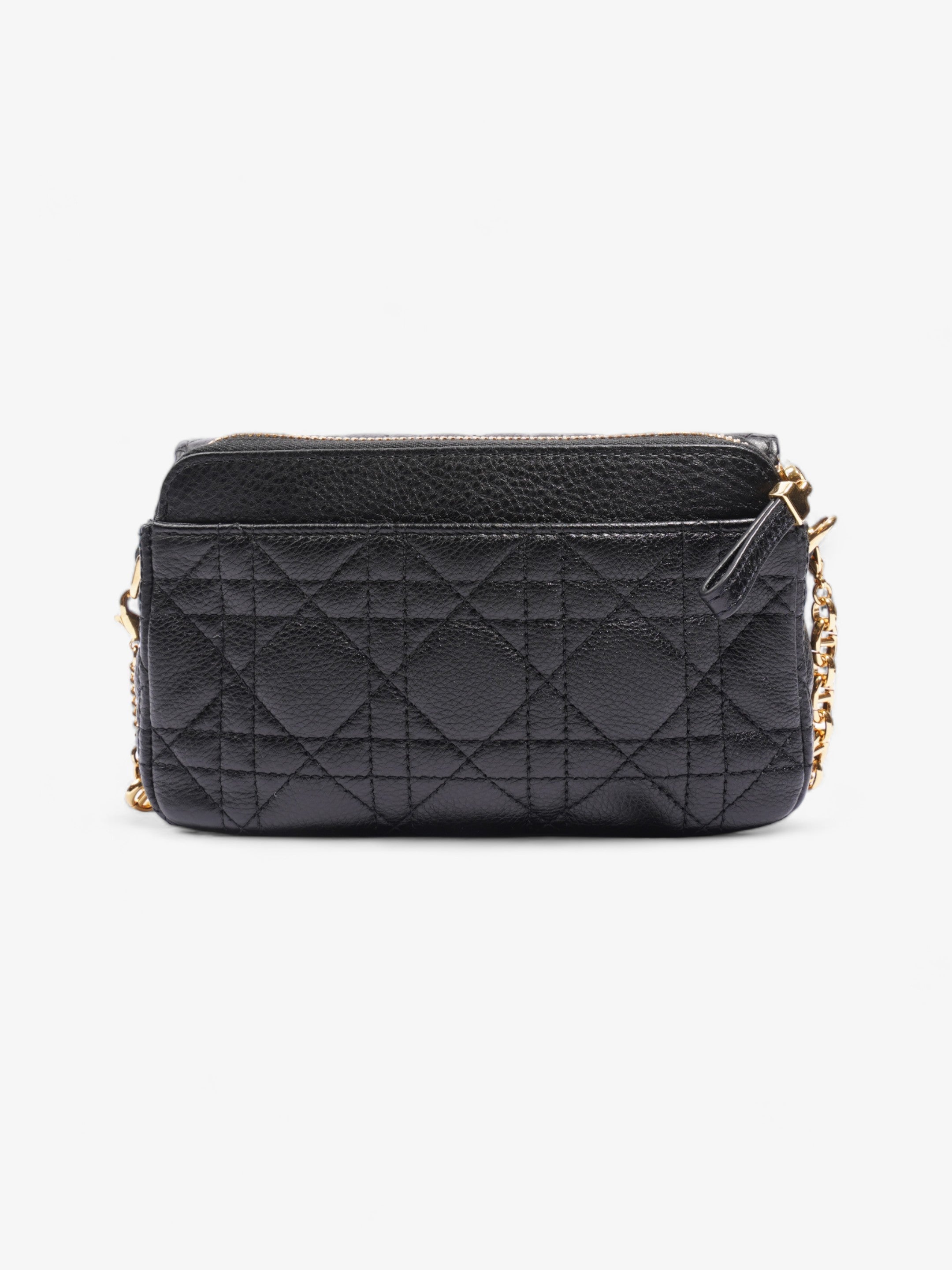 Christian Dior Caro Pouch Black Calfskin Leather
