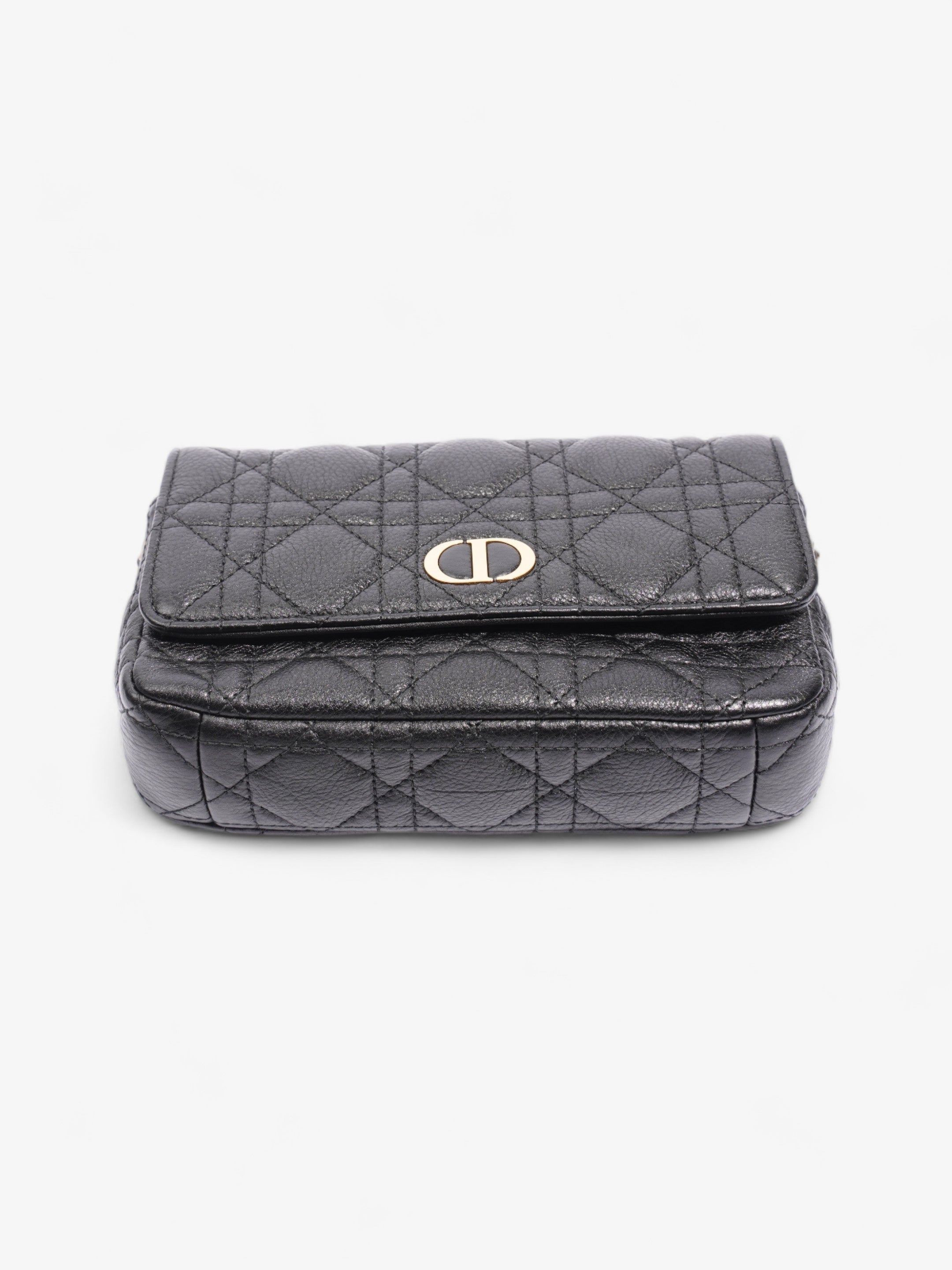 Christian Dior Caro Pouch Black Calfskin Leather