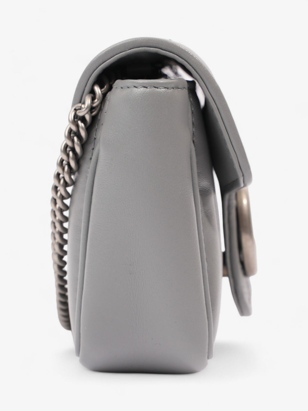 Gucci GG Marmont Grey Matelasse Leather Super Mini