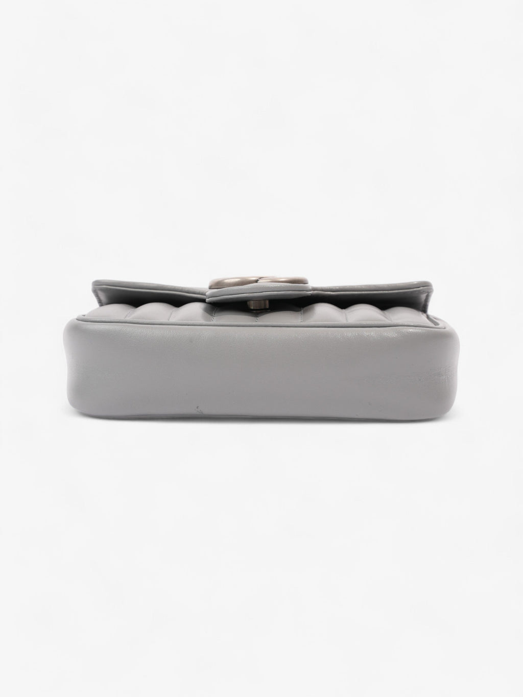 Gucci GG Marmont Grey Matelasse Leather Super Mini