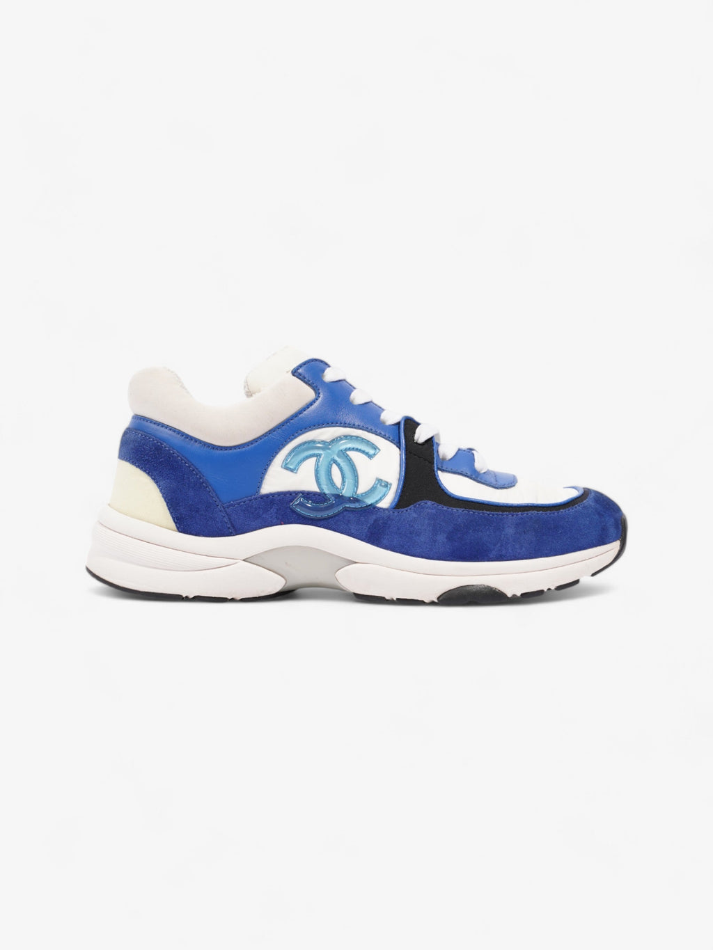Chanel CC Runner White / Blue / Black Suede EU 37.5 UK 4.5