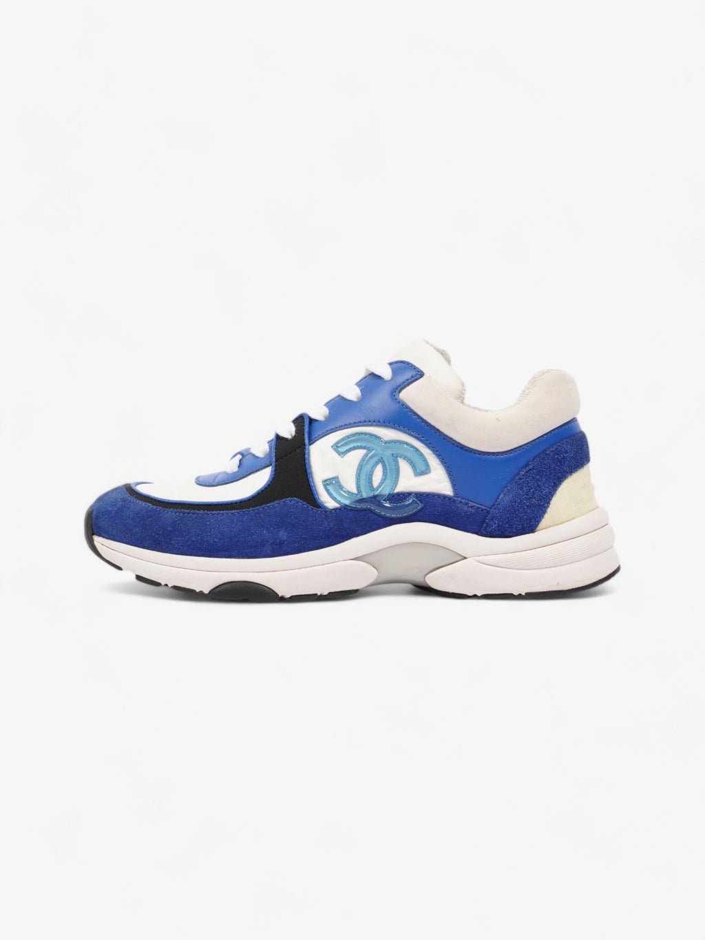 Chanel CC Runner White / Blue / Black Suede EU 37.5 UK 4.5